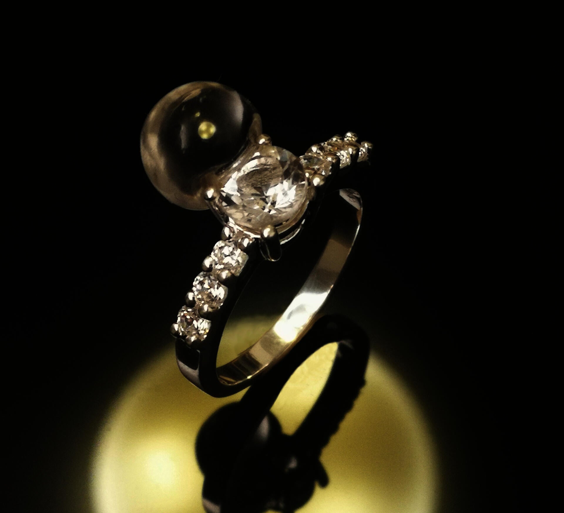 Reconciliation 1, Sterling Silver, Rock Crystal, Topaz, CZ, 12*21*27mm, Ring, 2020