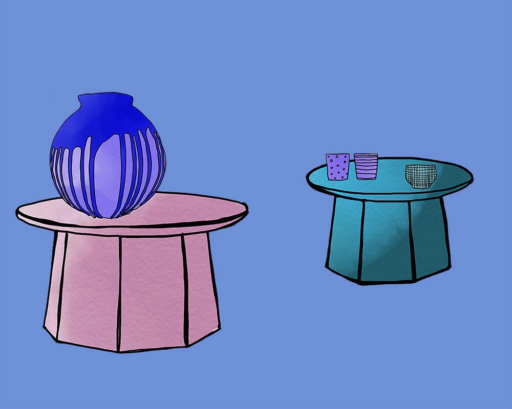 tables with pots