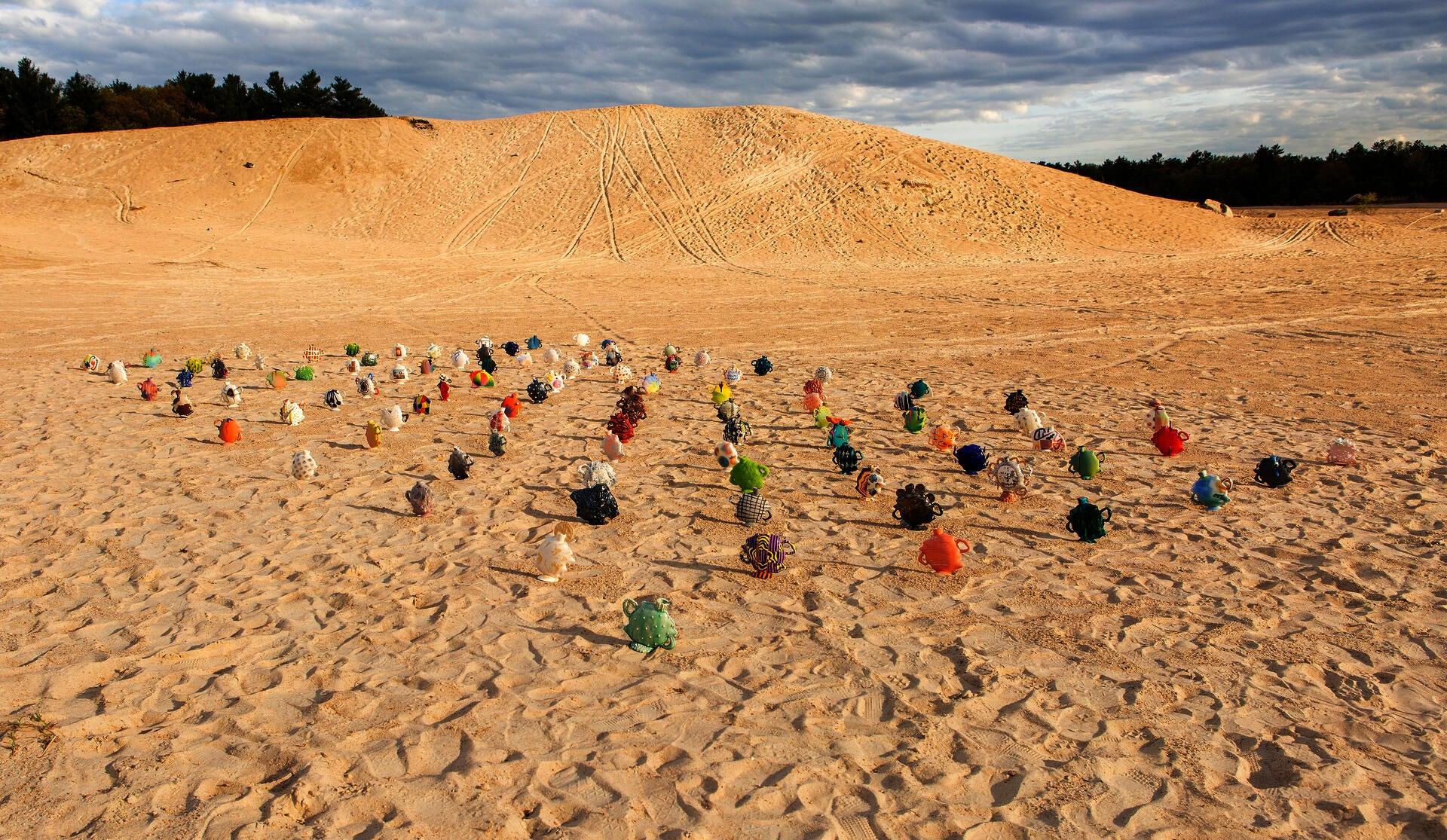 Ceramics installation on the beach