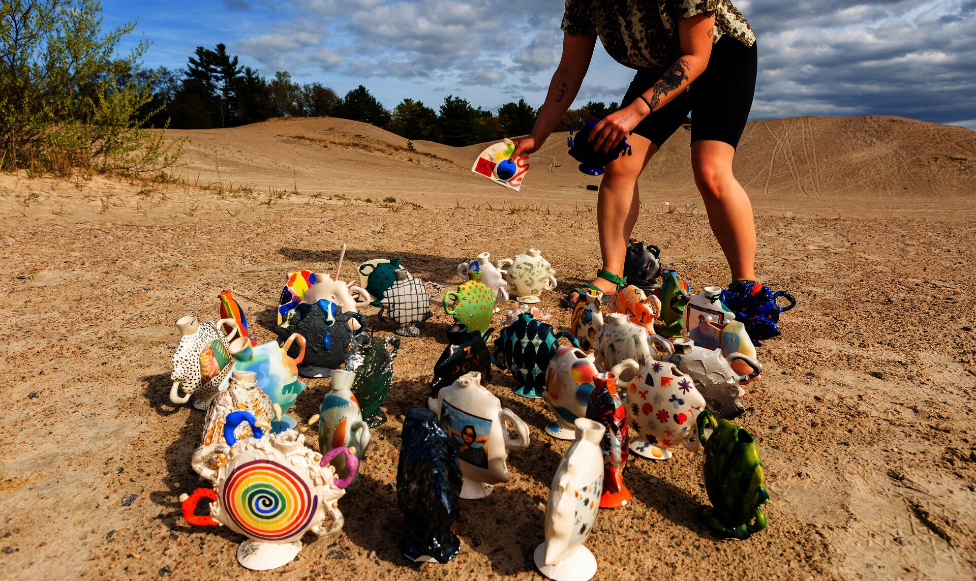 Ceramics installation on the beach