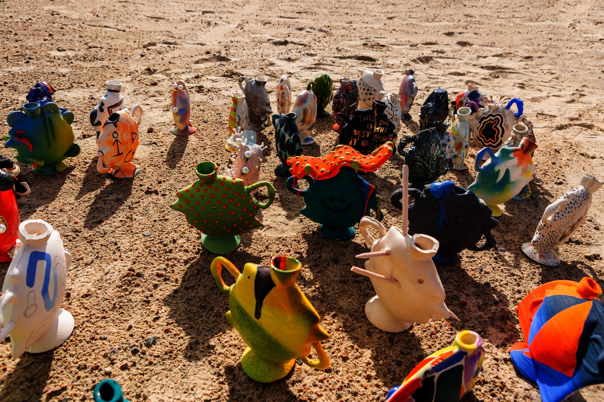 Ceramics installation on the beach