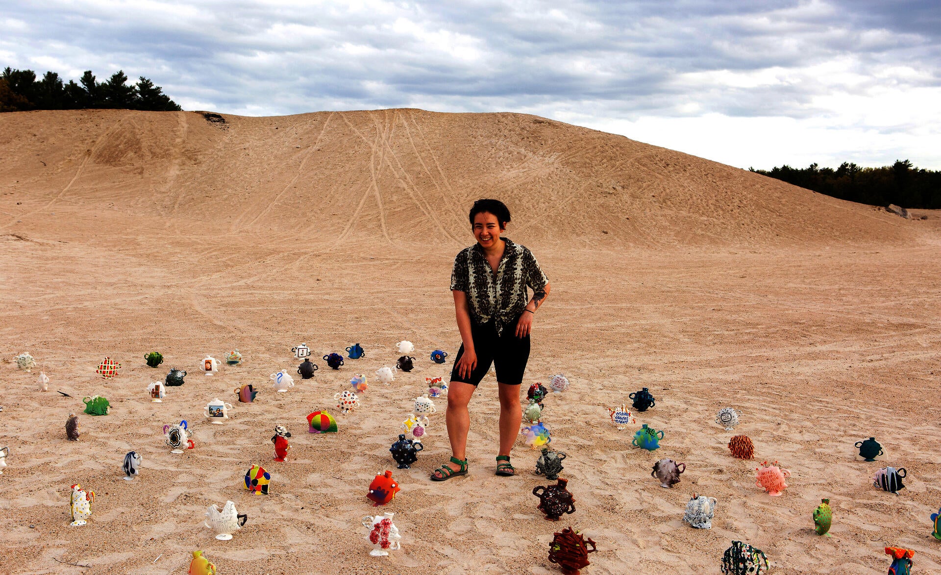 Ceramics installation on the beach