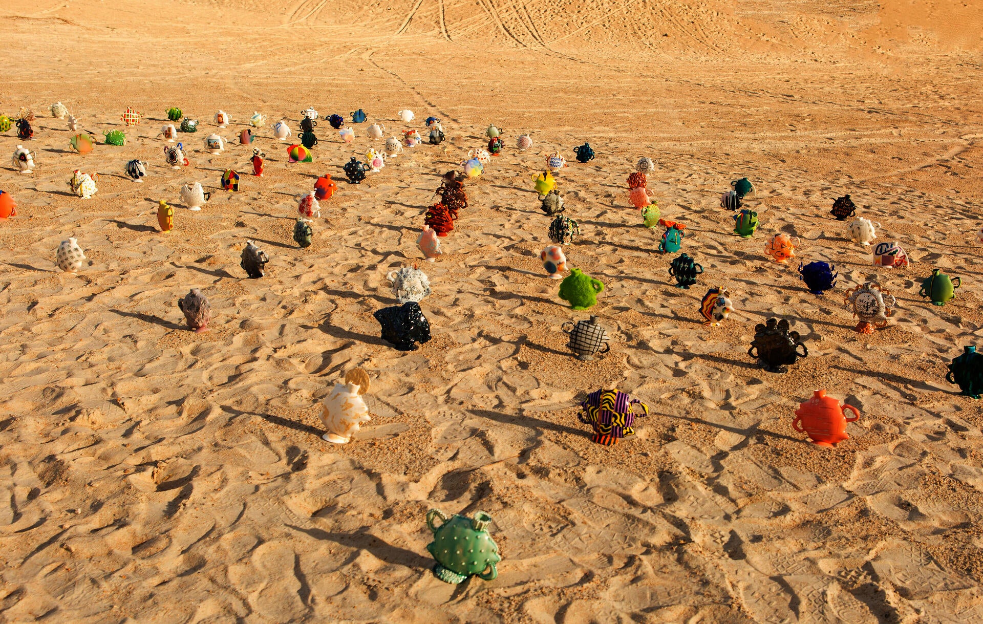 Ceramics installation on the beach