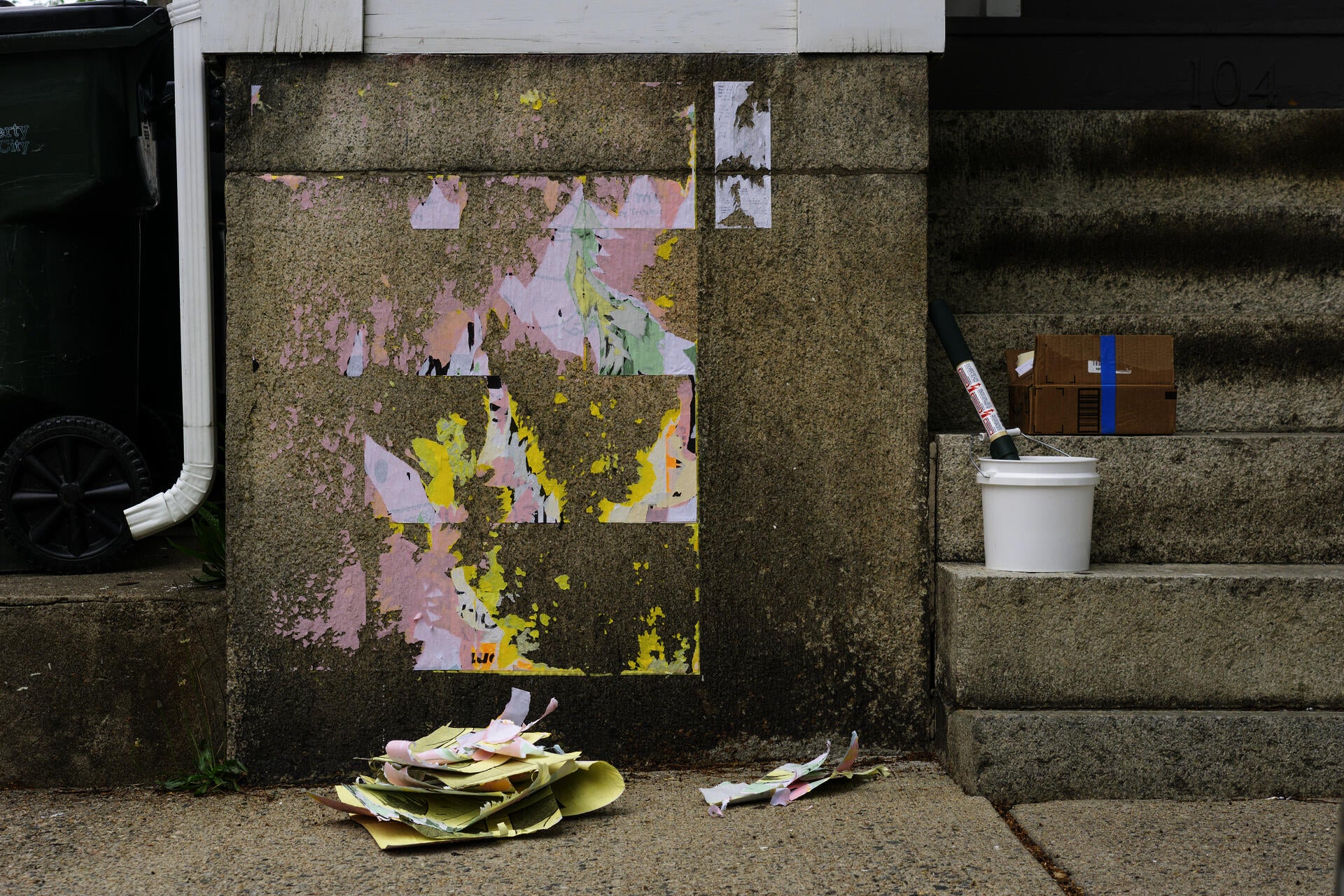 The wall of Post-Contact, a public site for open, artistic commentary in response to the coronavirus pandemic