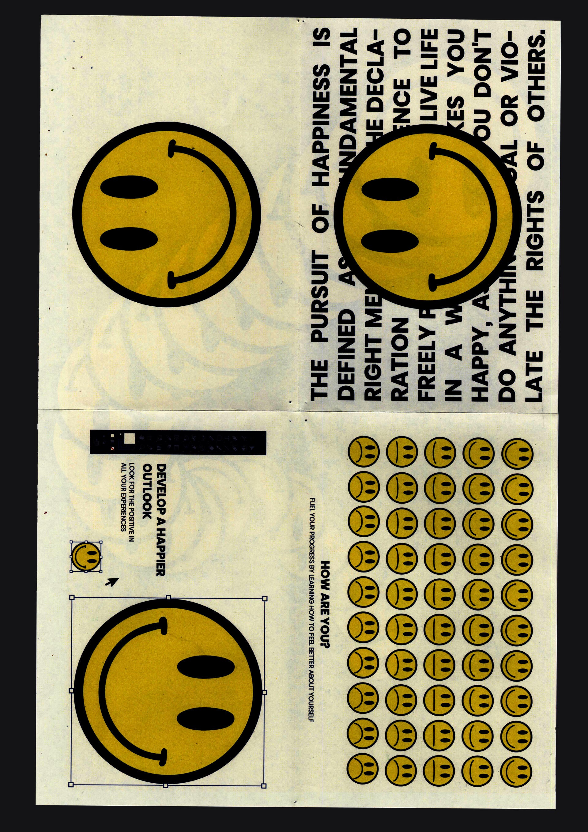 11 x 17 poster with smiley face graphics and text