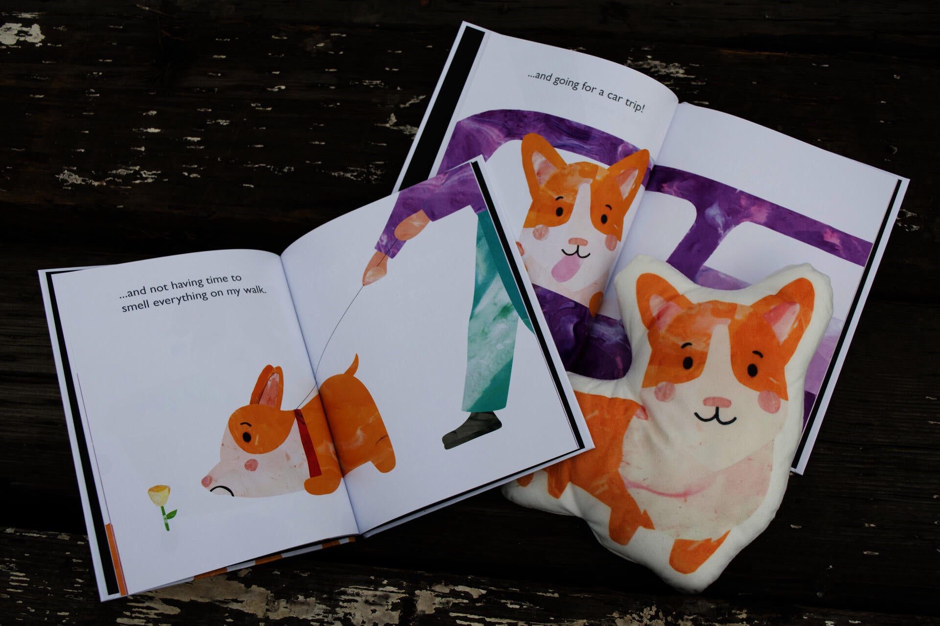 Illustrated book spreads from the book 'Tell Me About Your Day'
