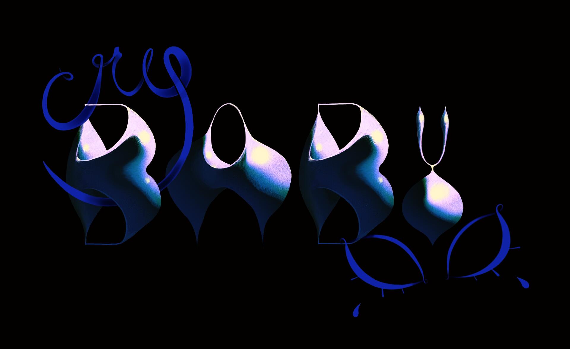 typography art, "crybaby"