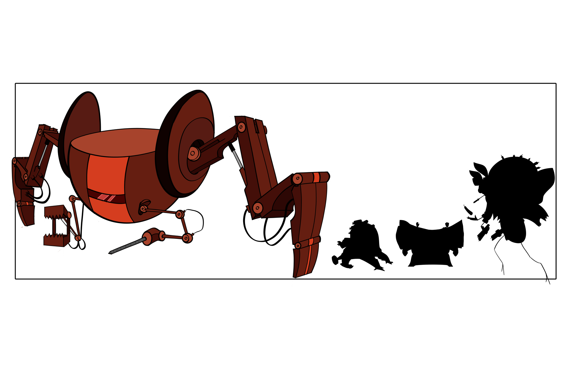 lineup of mechanical characters