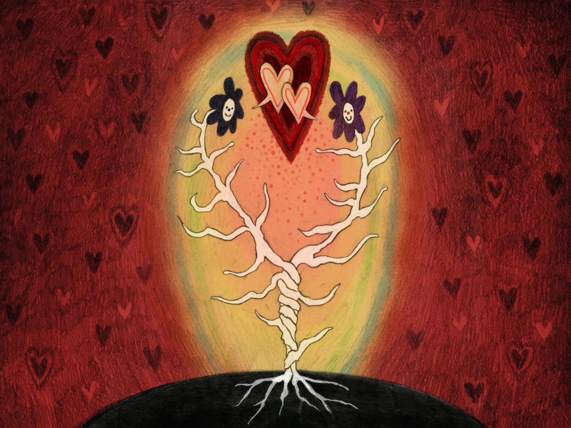 two intertwined roots talking about love