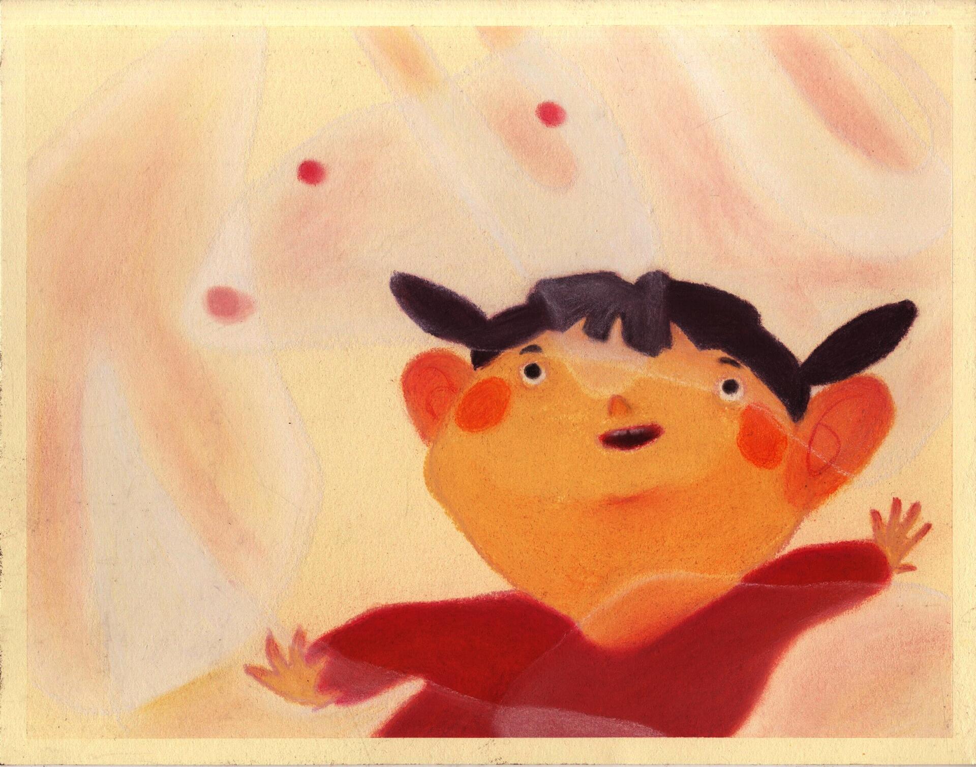 child playing with a lantern