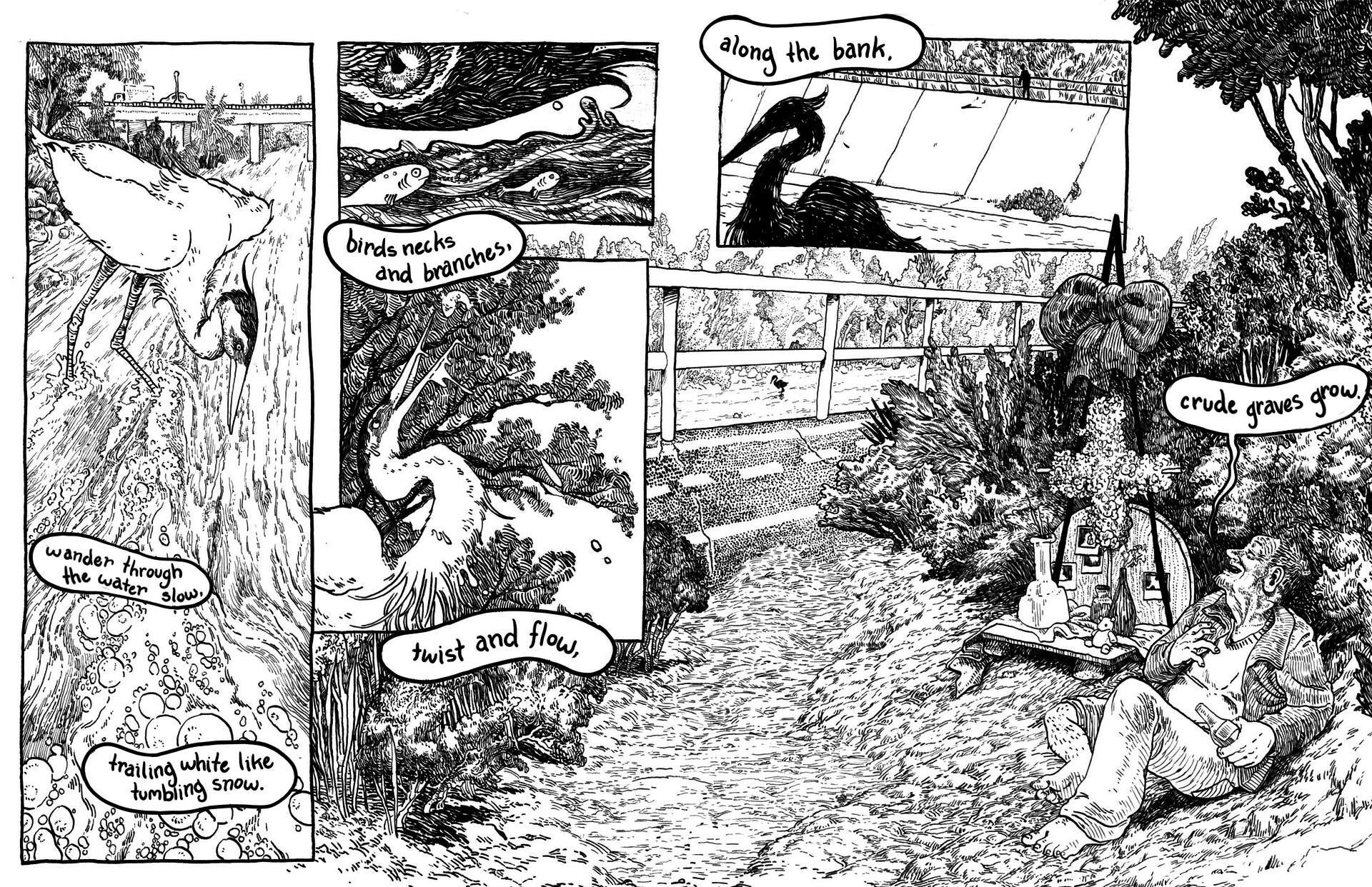 black and white comic panels