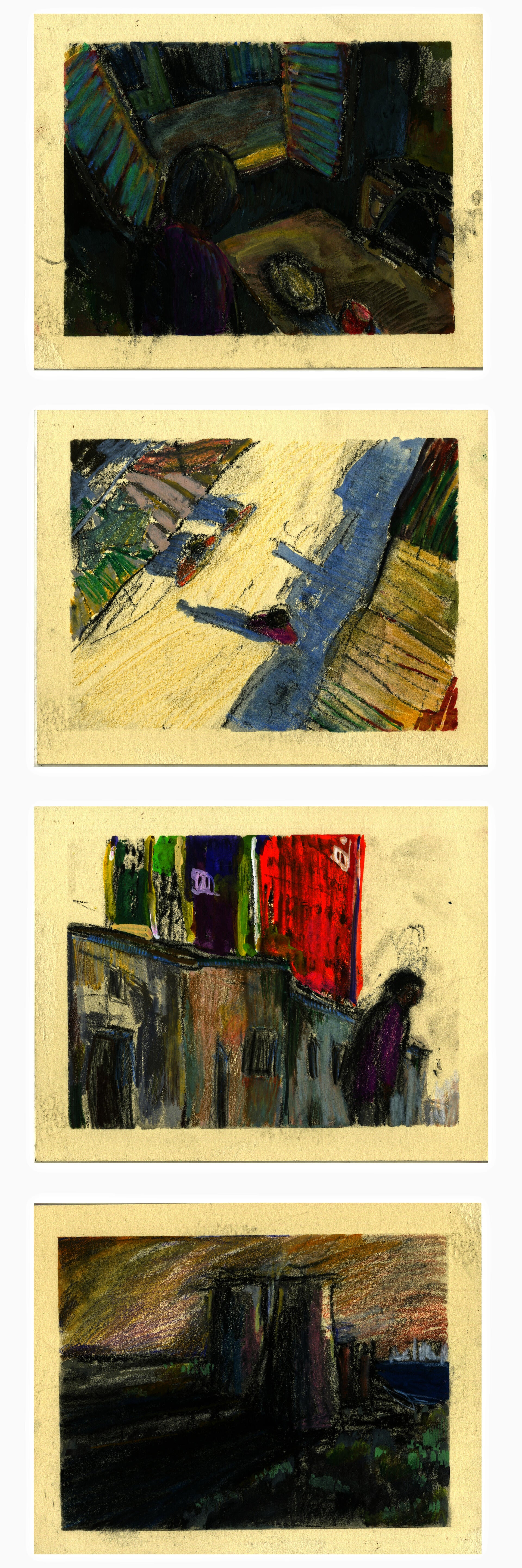 depictions of daily routine, in four installments