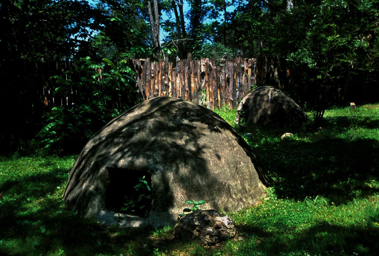 Late-Historic Indian Cherokee wattle and daub Winter "Hot" House, also built in Oklahoma.