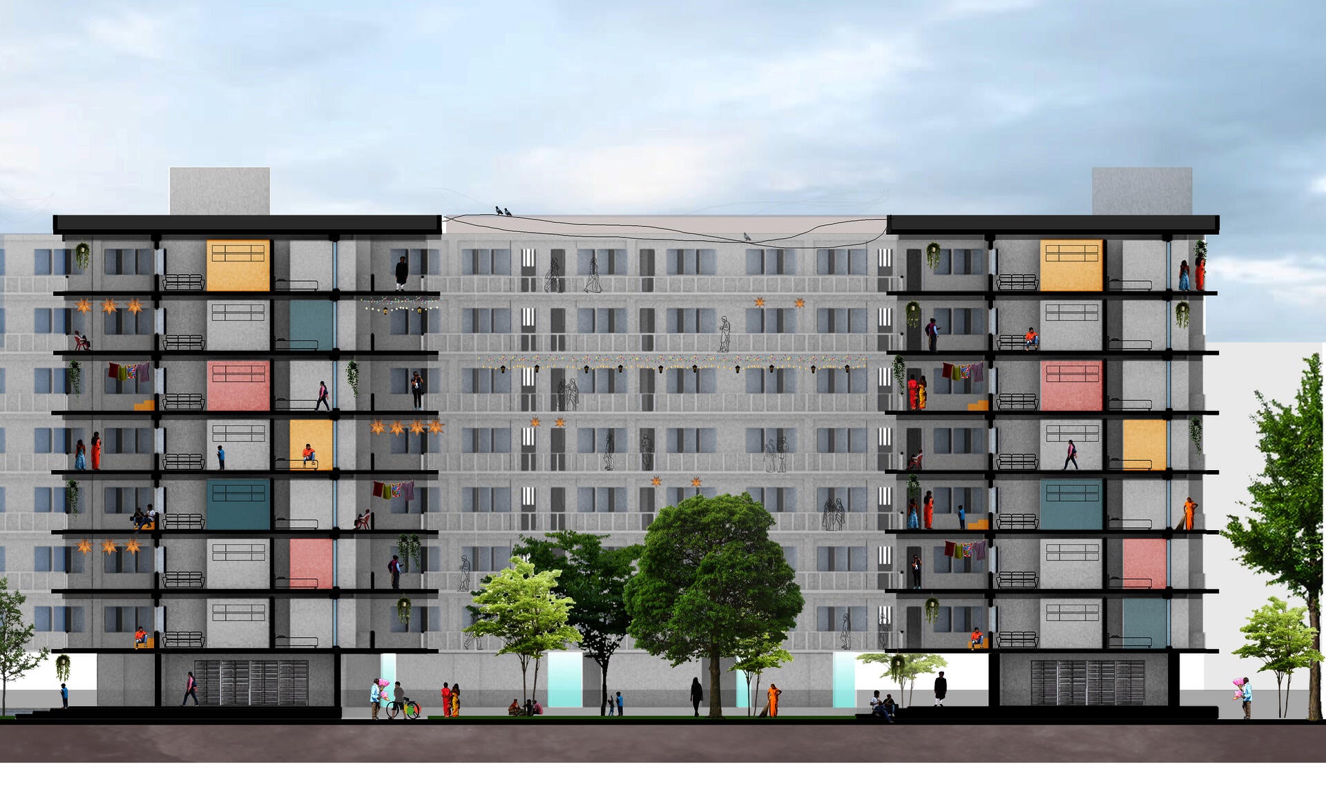 Private Courtyard_Housing Section