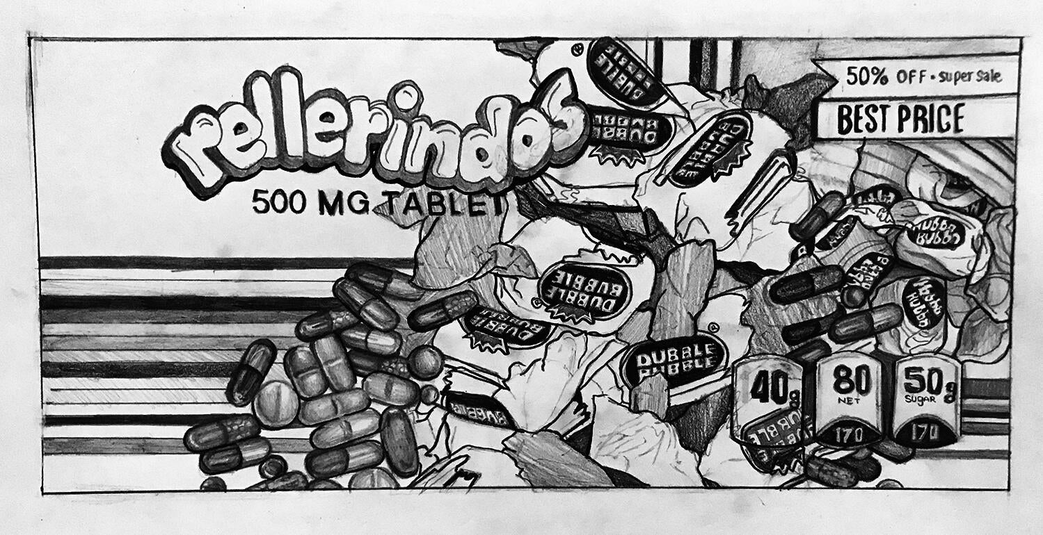 Graphite drawing on paper by Katherine Machin