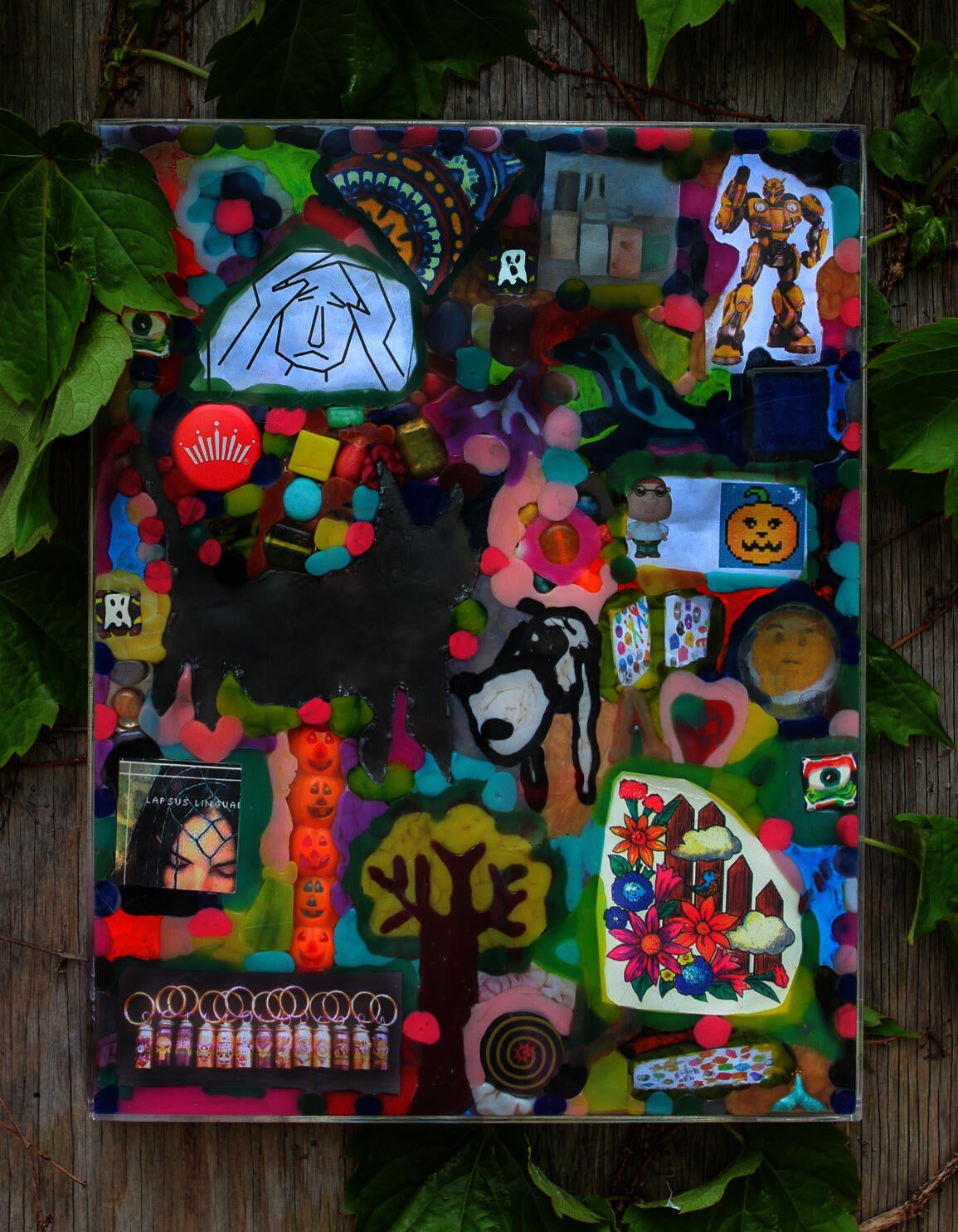 Mixed media work by Mia Scarpa