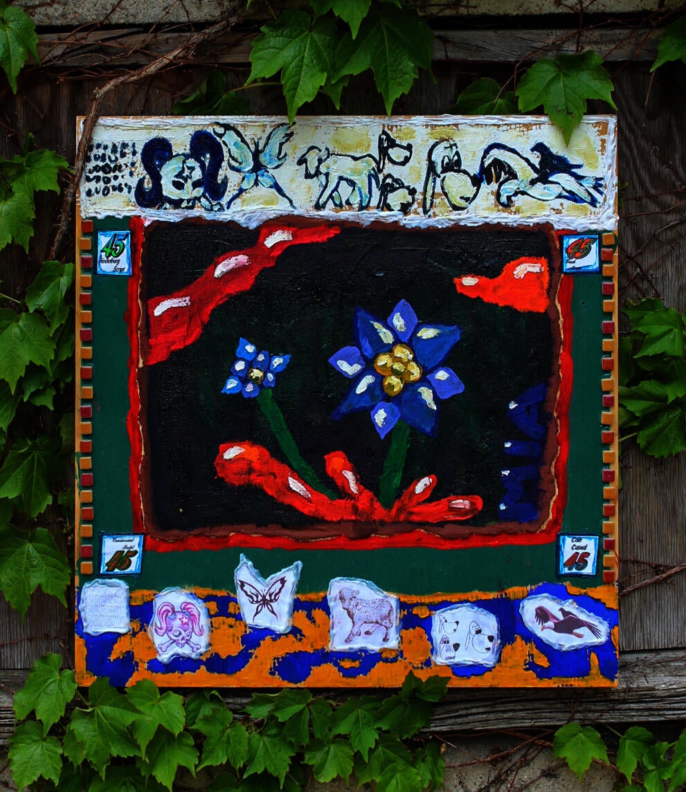 Mixed media work by Mia Scarpa