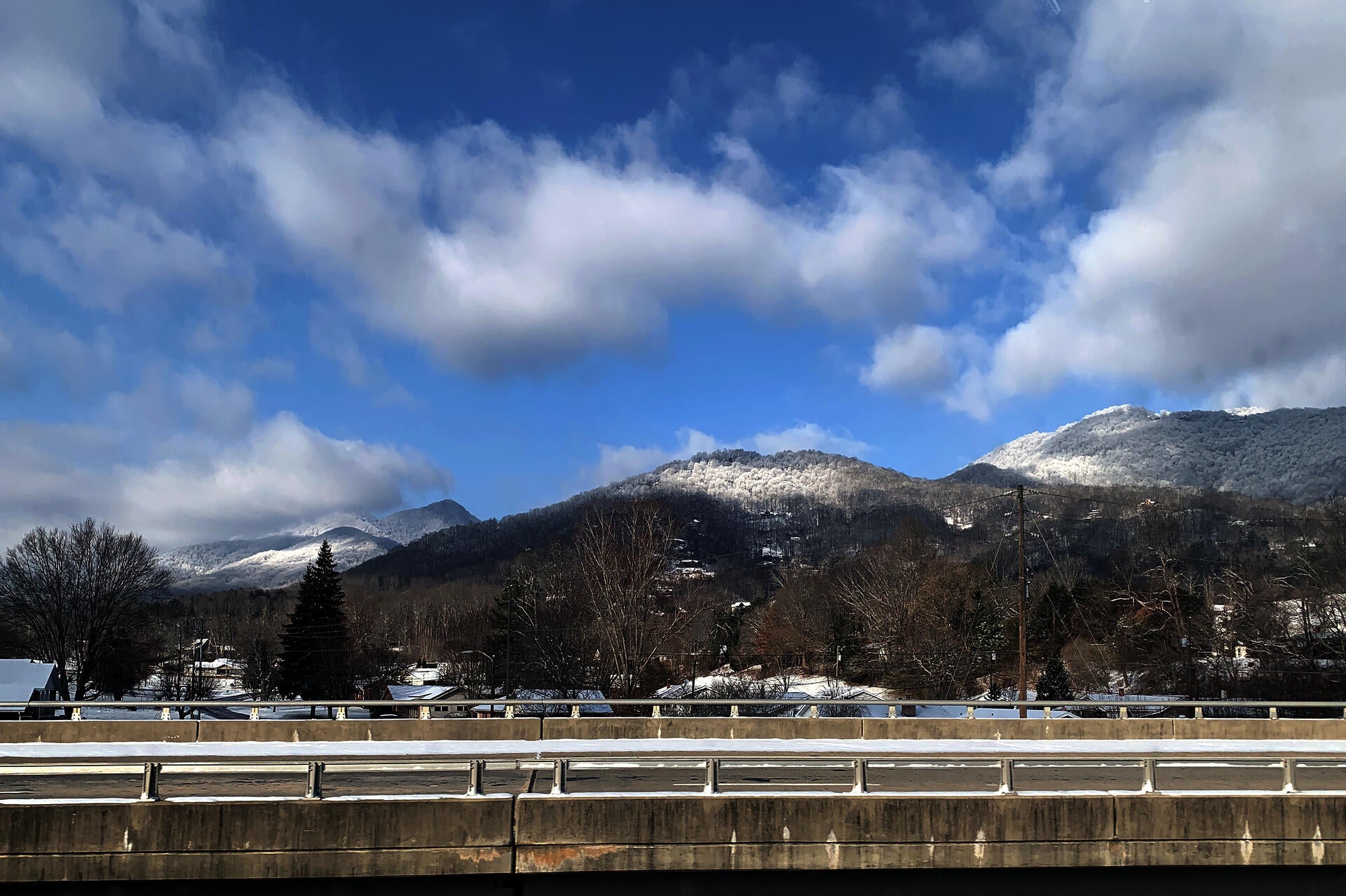 On Highway 74, overlooking Clyde, NC to the Blue Ridge Mountains.