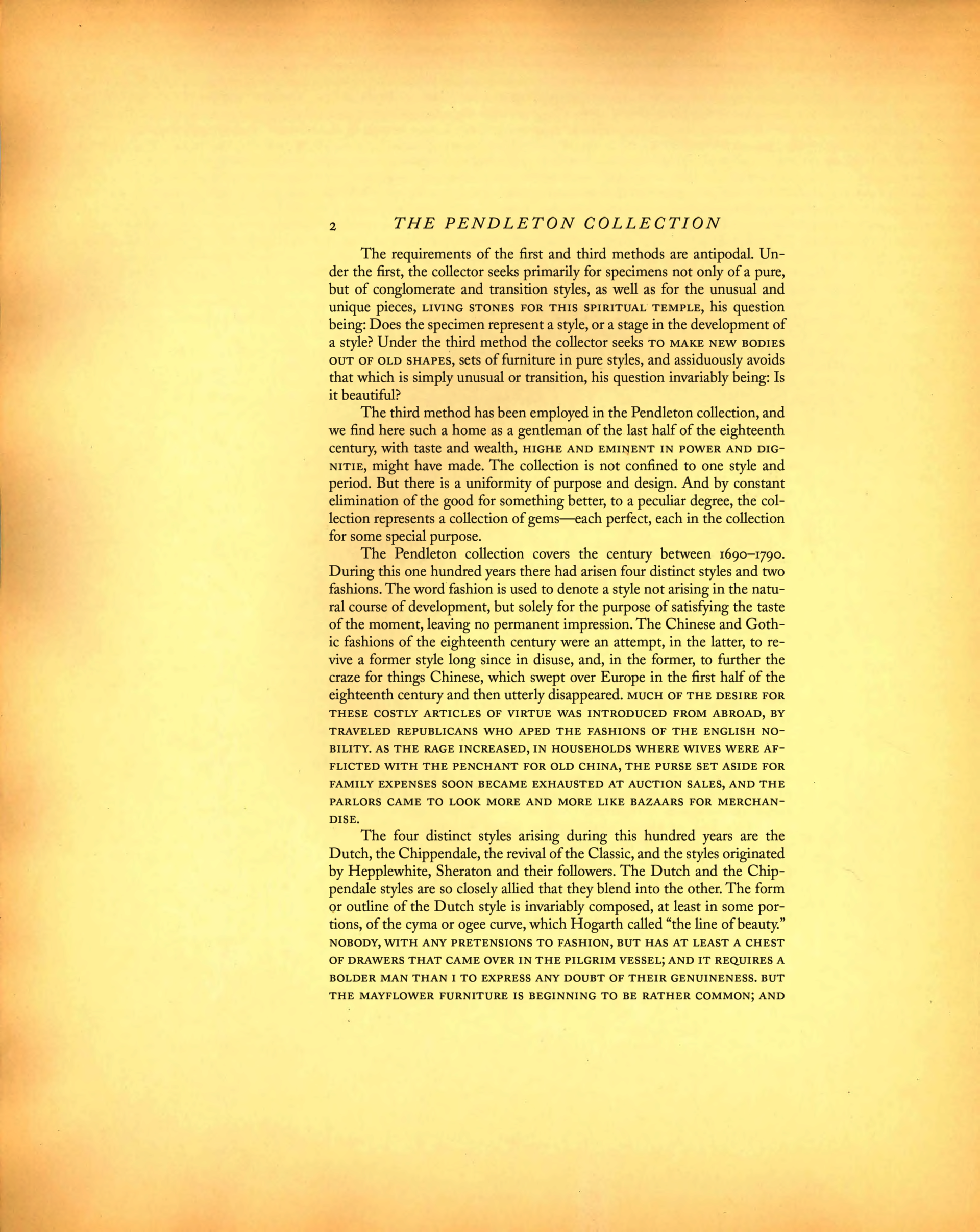 The Pendleton Collection book: Introductory text page 2