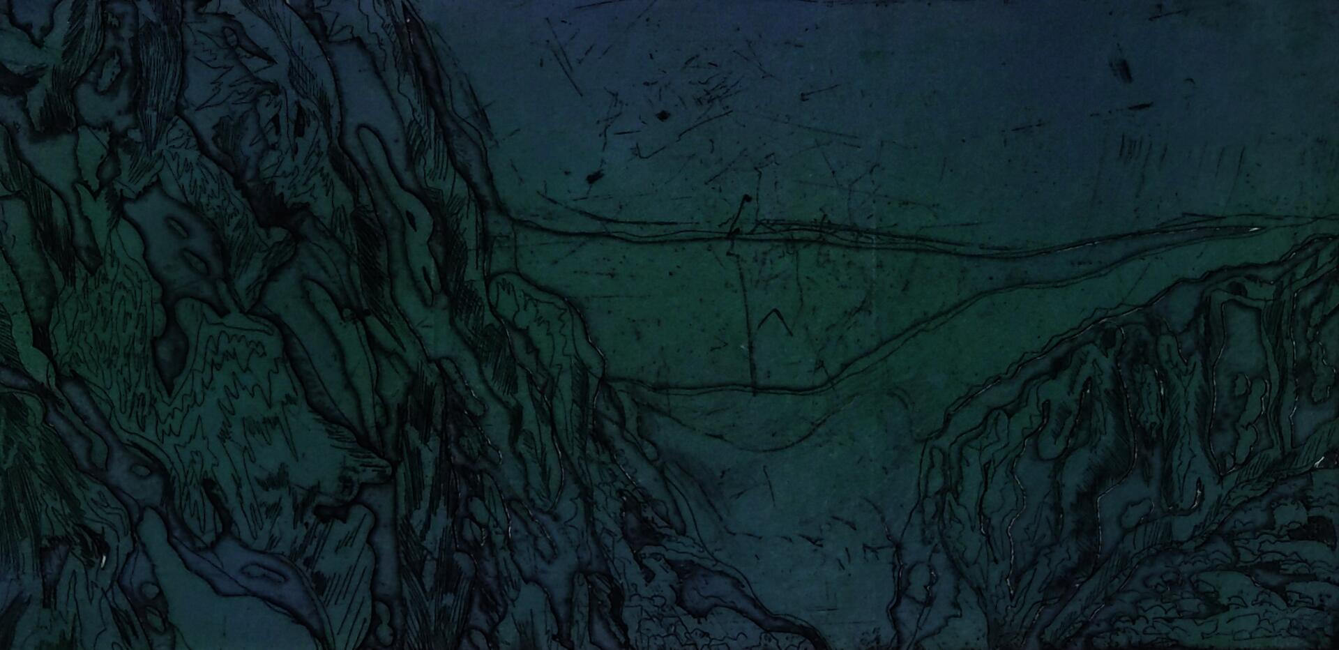 Blue Mountains, 2020, Intaglio, 4"x7”