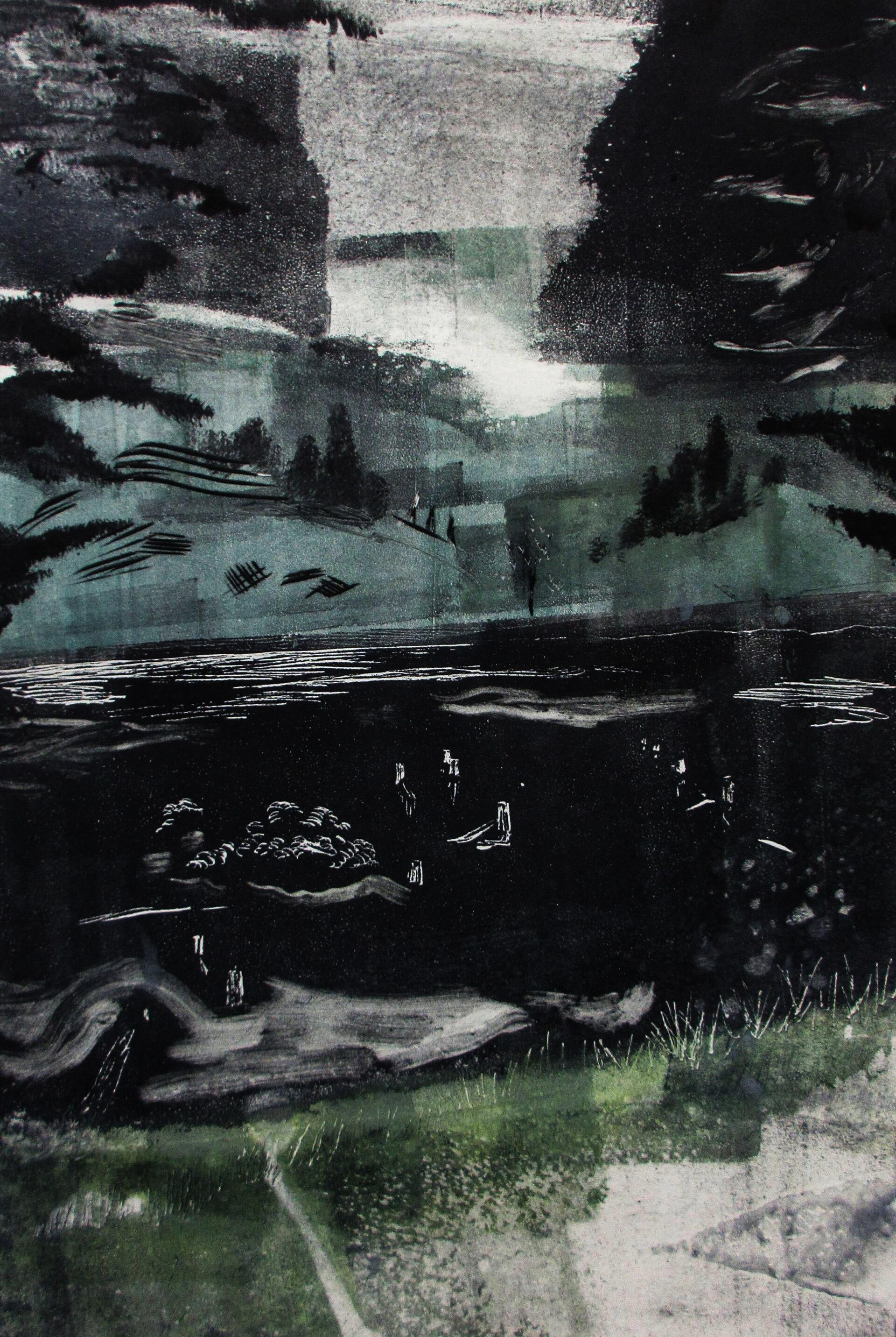 On the other Side, 2019, Monotype, Relief, 11"x8”