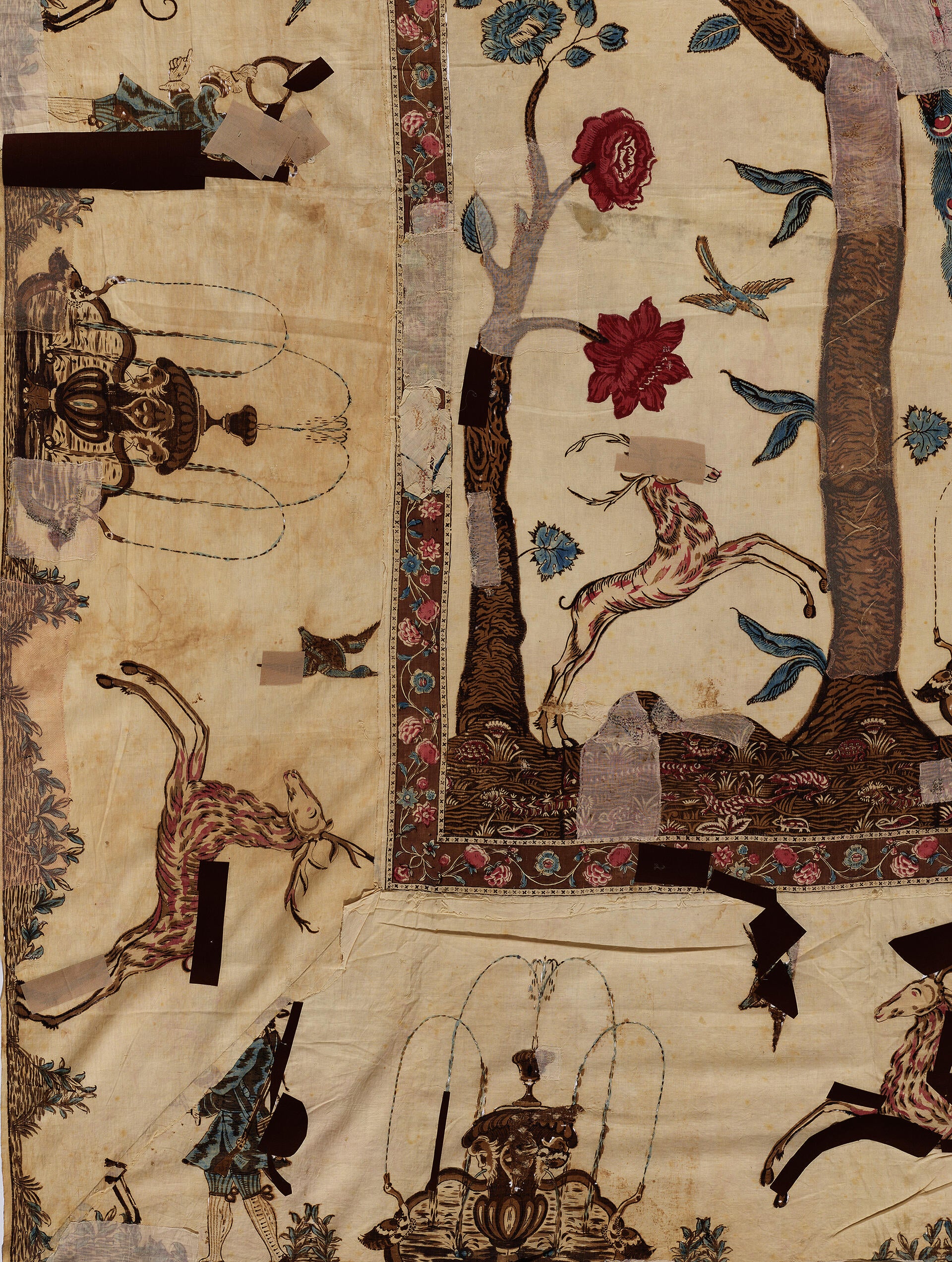Detail of a mended French bed cover