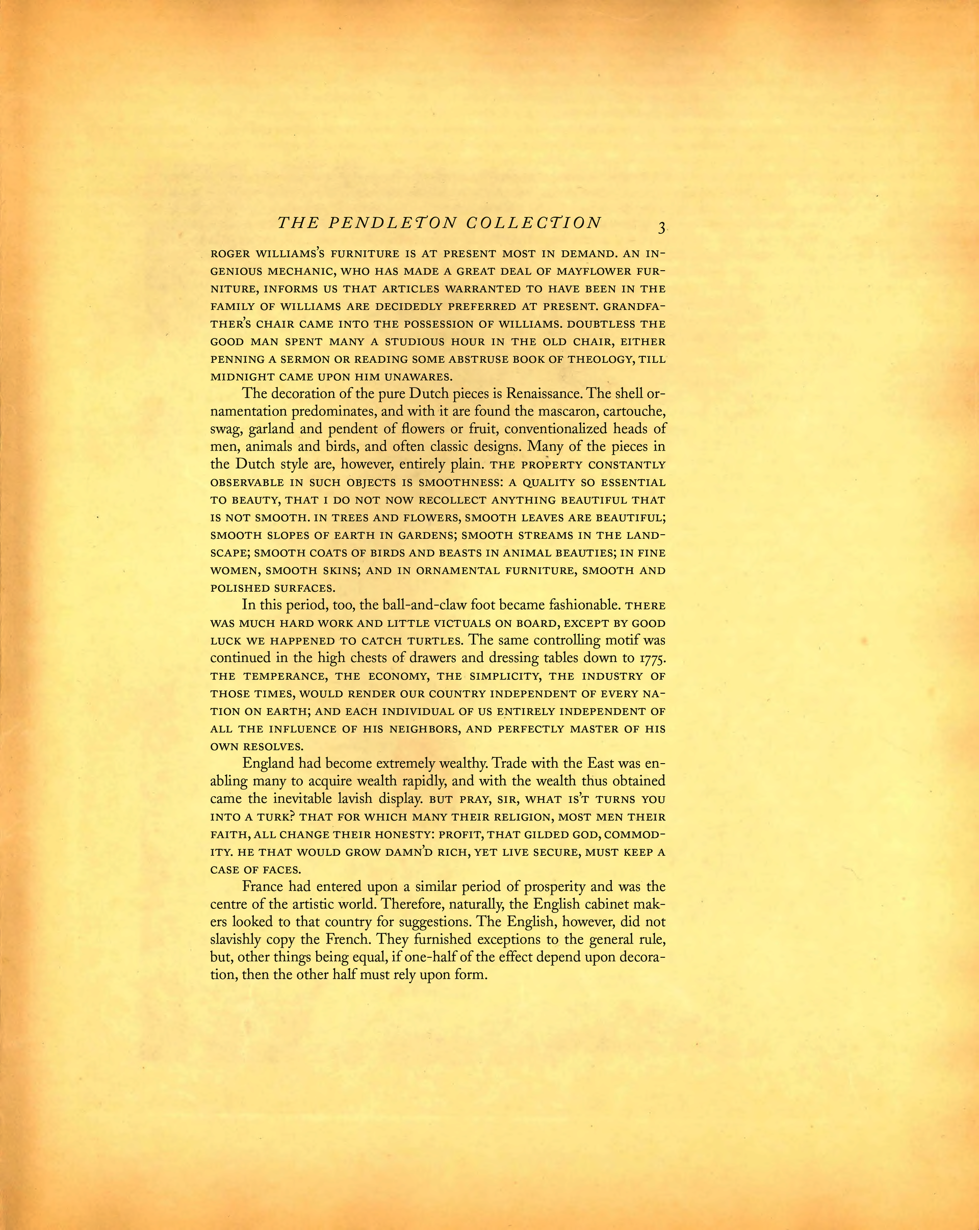 The Pendleton Collection page: Introduction text page 3