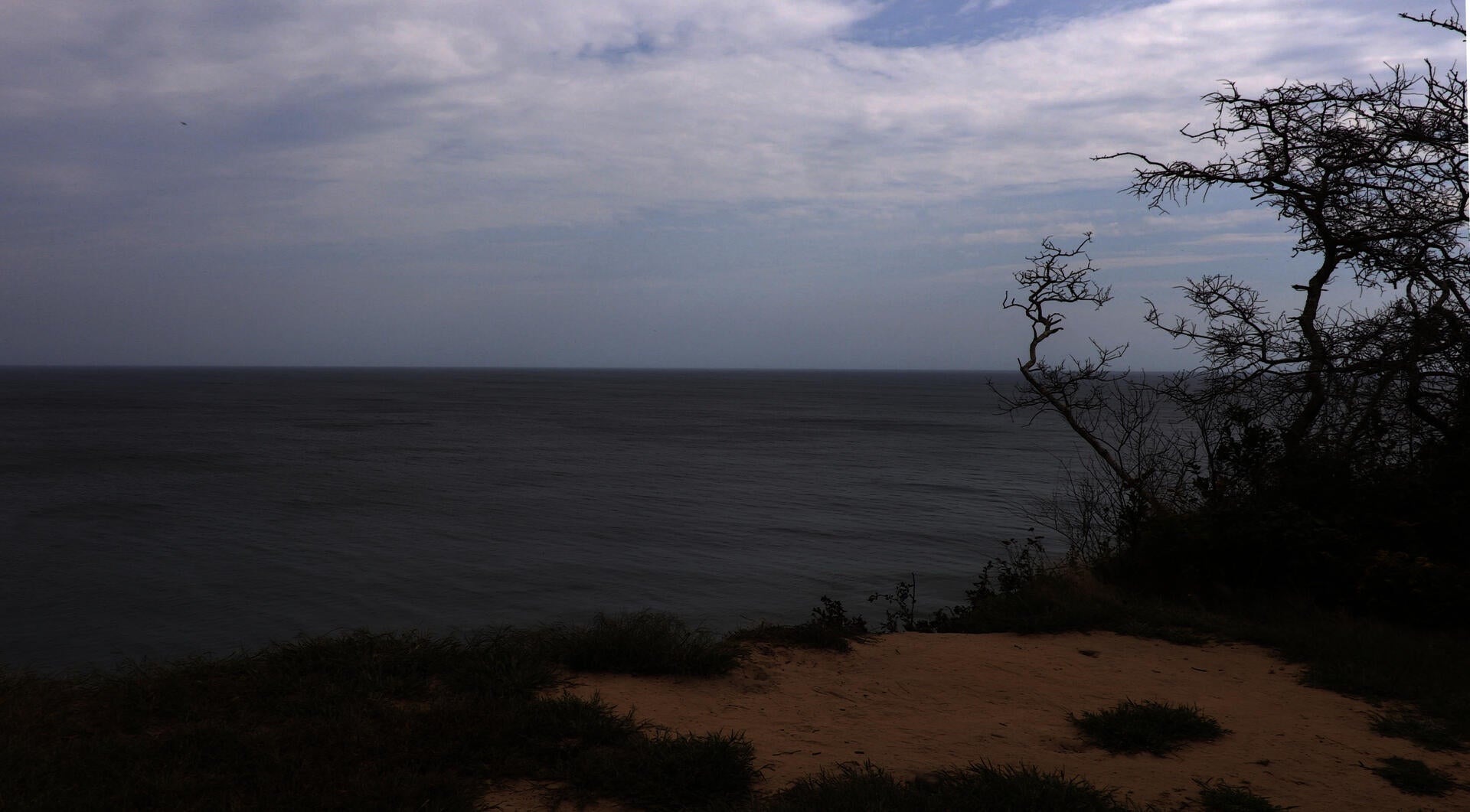 View of an overcast sea.