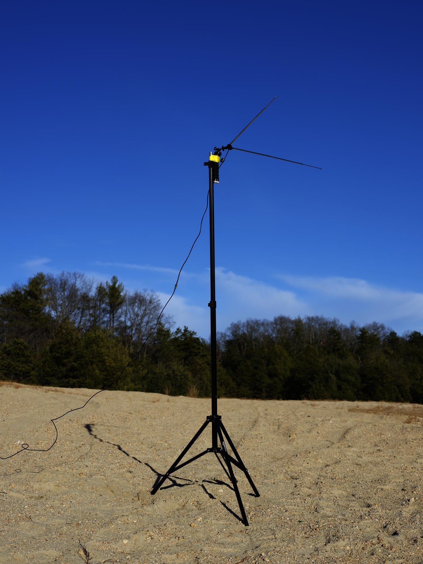 color image of antennas on an open plain
