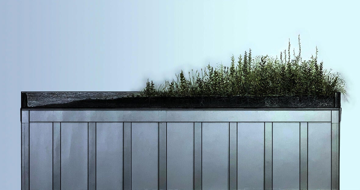 Green roof, illustration