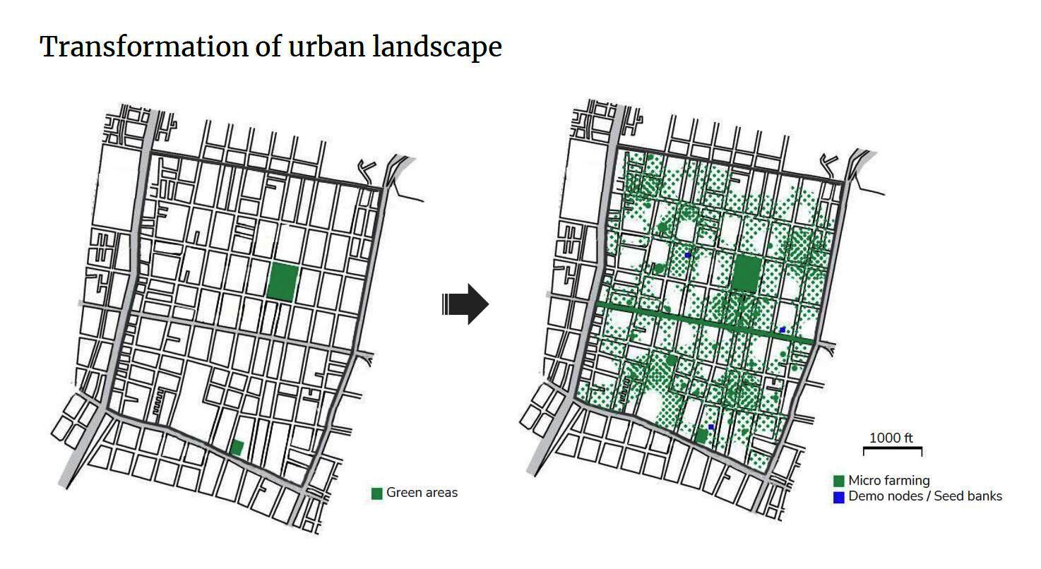 Santa Maria la Ribera Map green areas