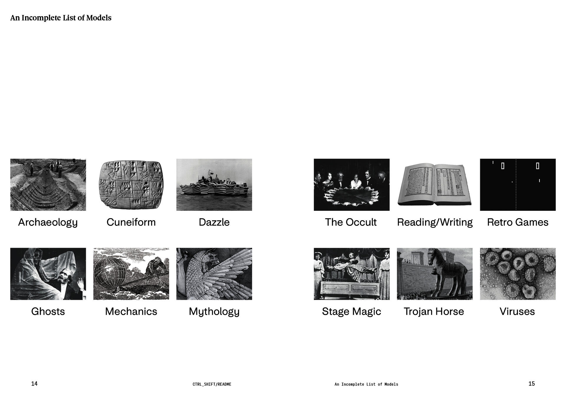 An image table of visual metaphors used in the book.