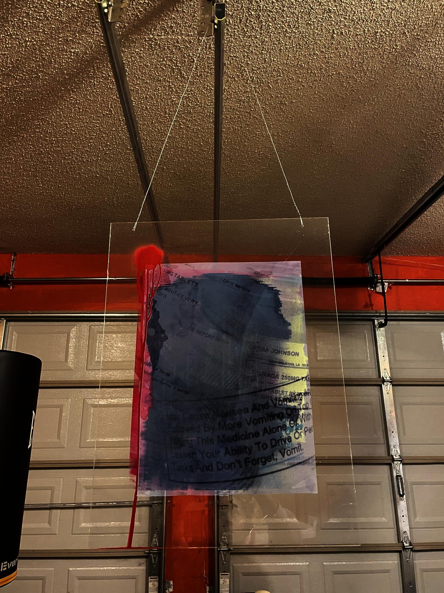 Back of I Hate Truvada, screenprint on plexiglass, 18x24