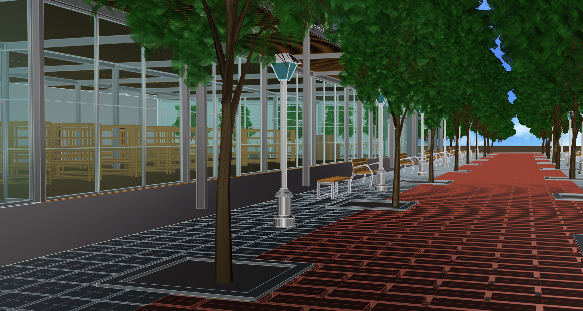 Perspective View in the Walkway