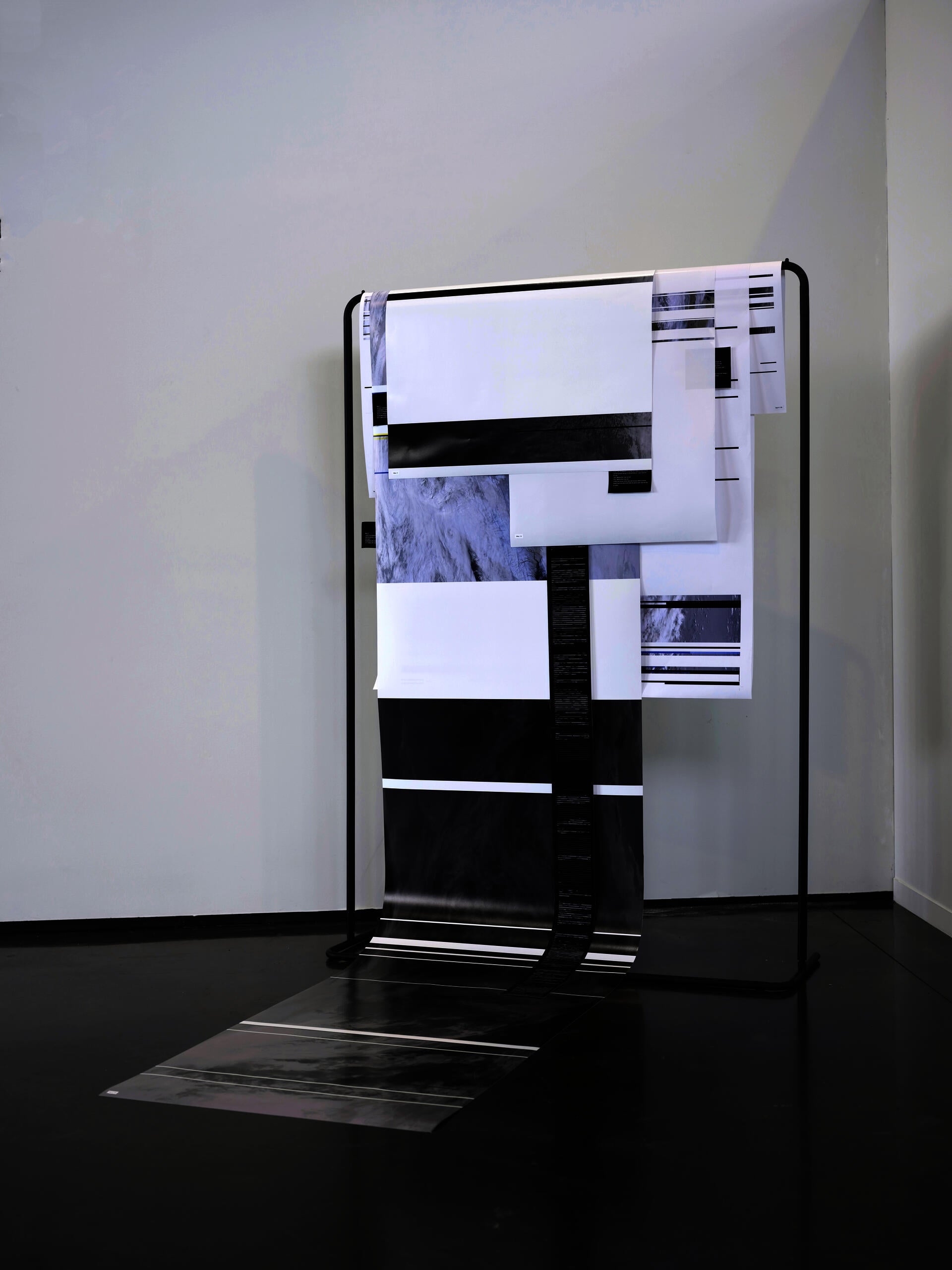 Installation view of "Do Clouds Hate Weather Satellites?"