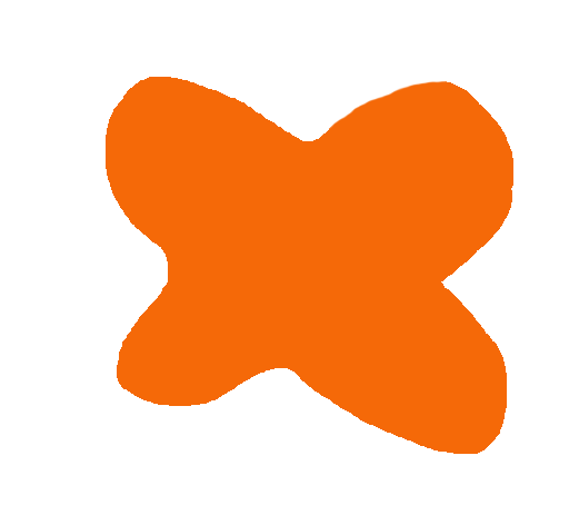 orange blobby X shape