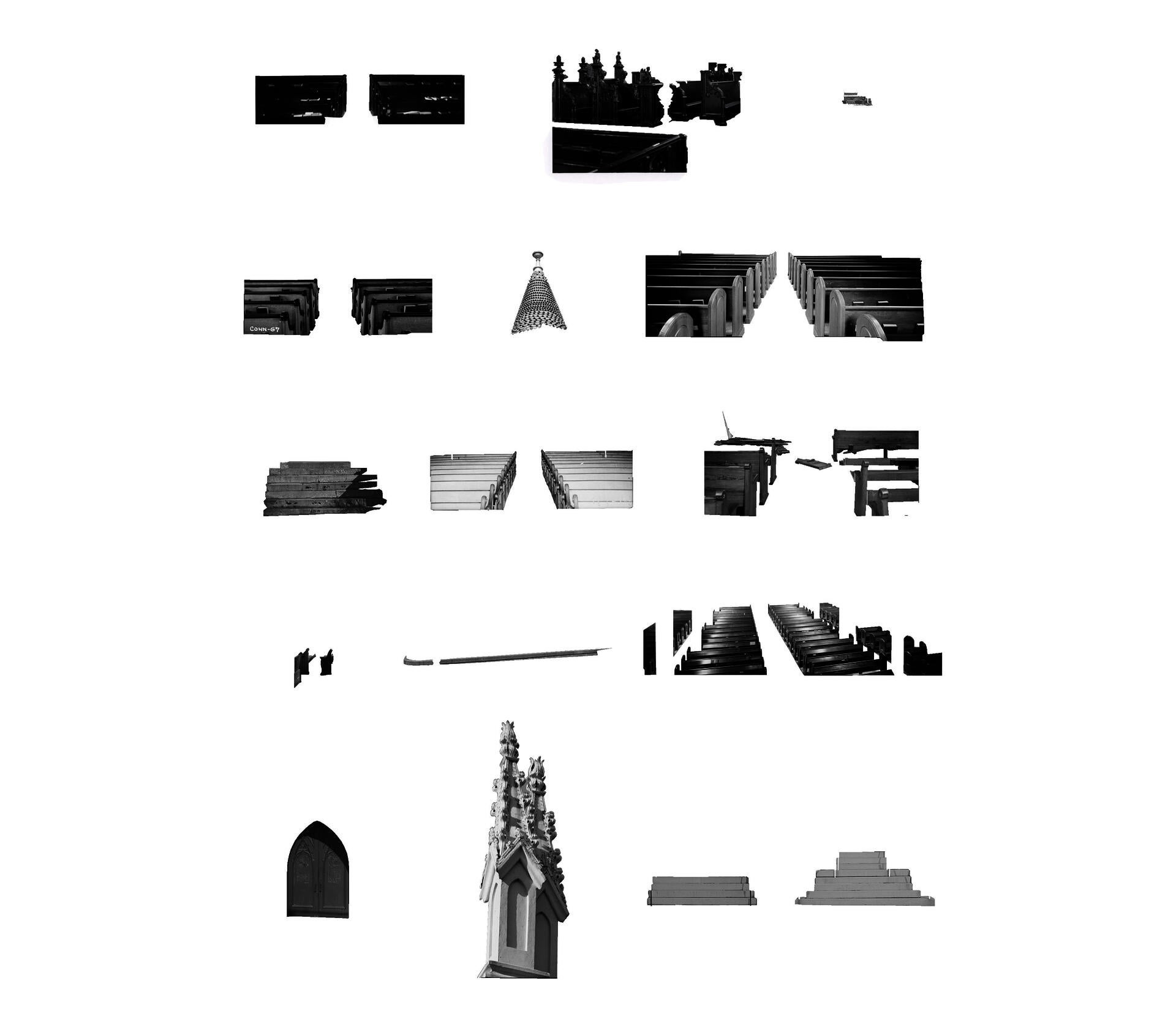 Element fragments of eightish Grace Churches historical designation documentation photographs 