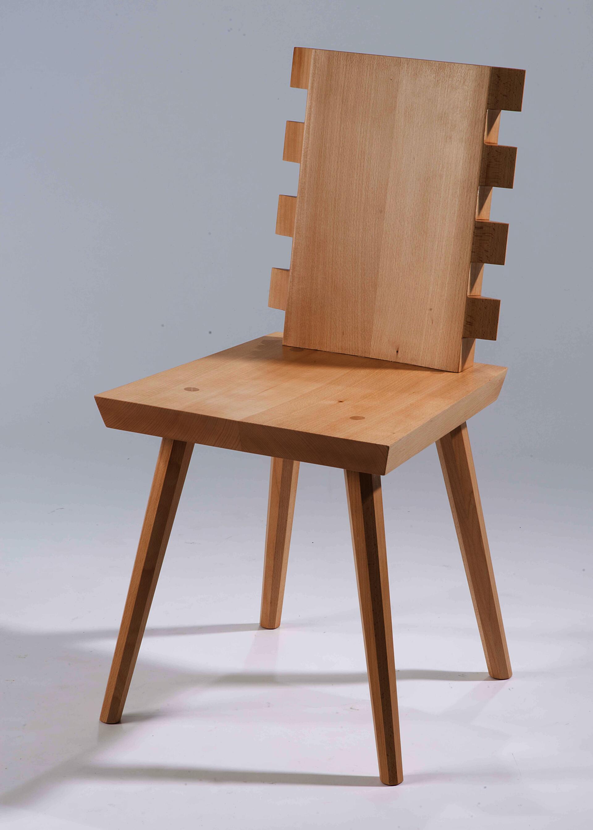 Wooden chair in natural finish