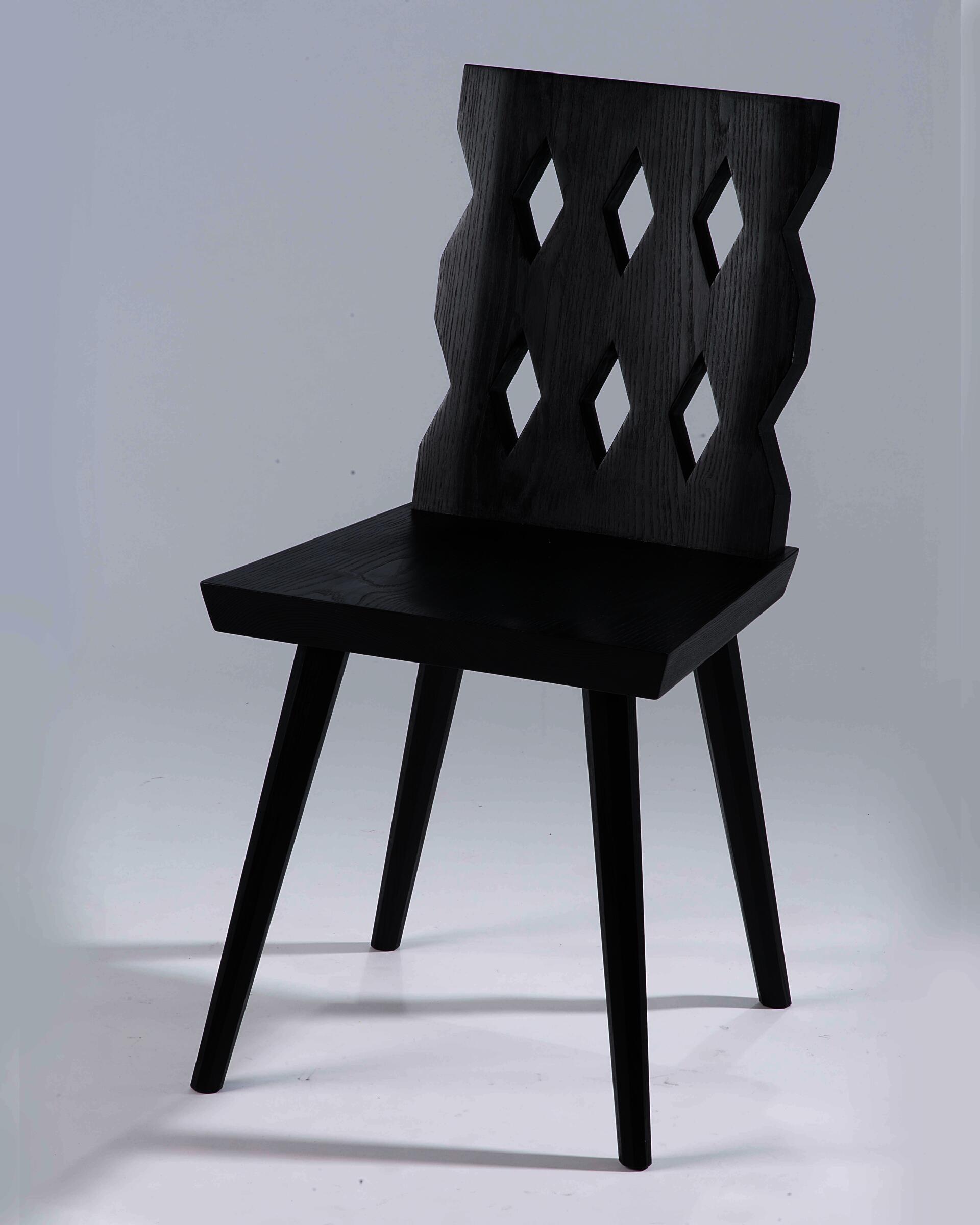 Wooden chair in black finish