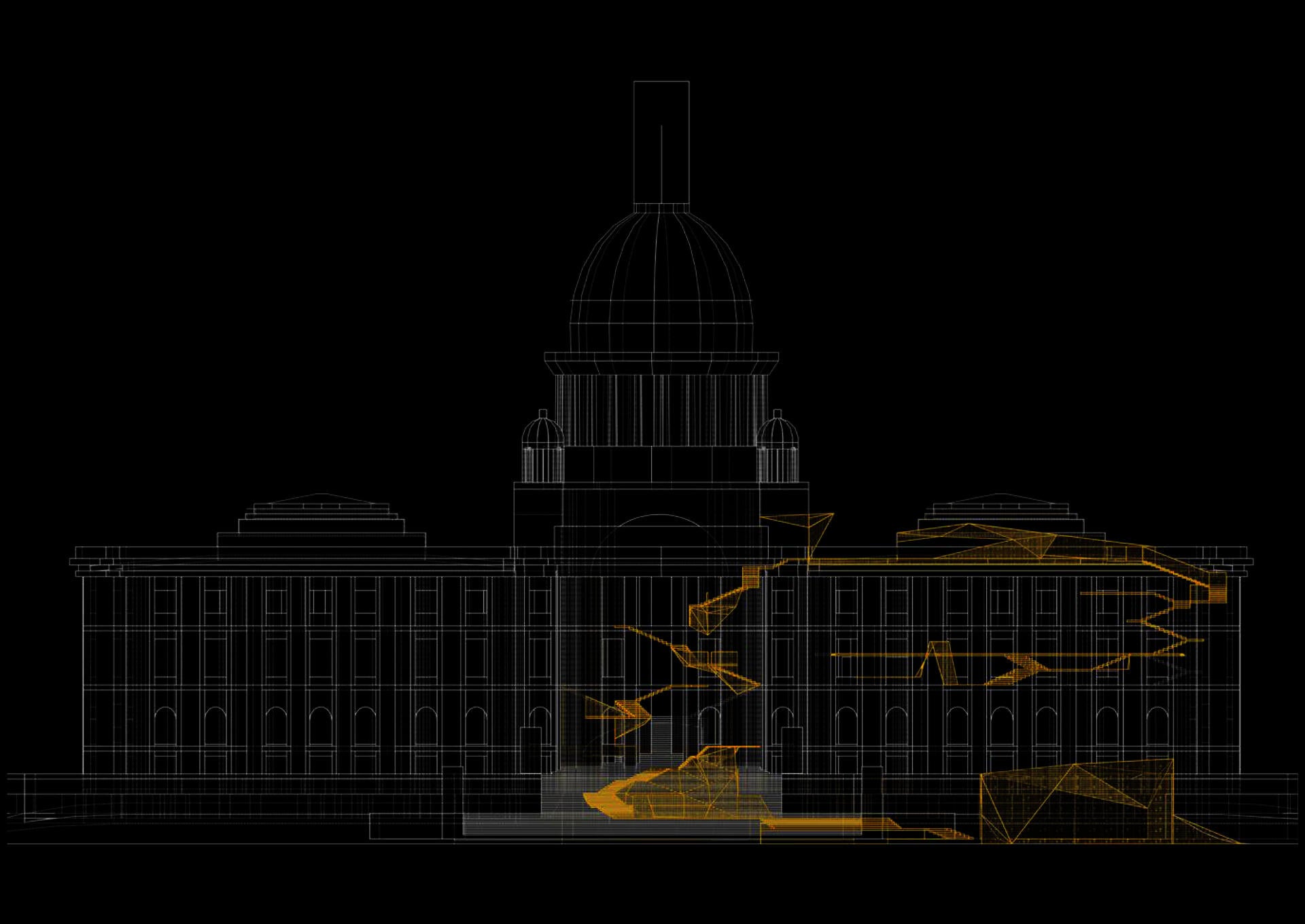 The State House of the 21st century incorporates a dynamic and multi-directional circulation system, and working and socializing spaces that enhance communication within.