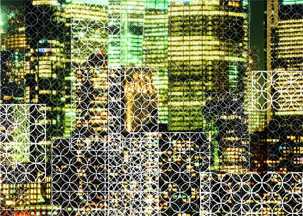 A collage that signifies that this system can be applied across a city.