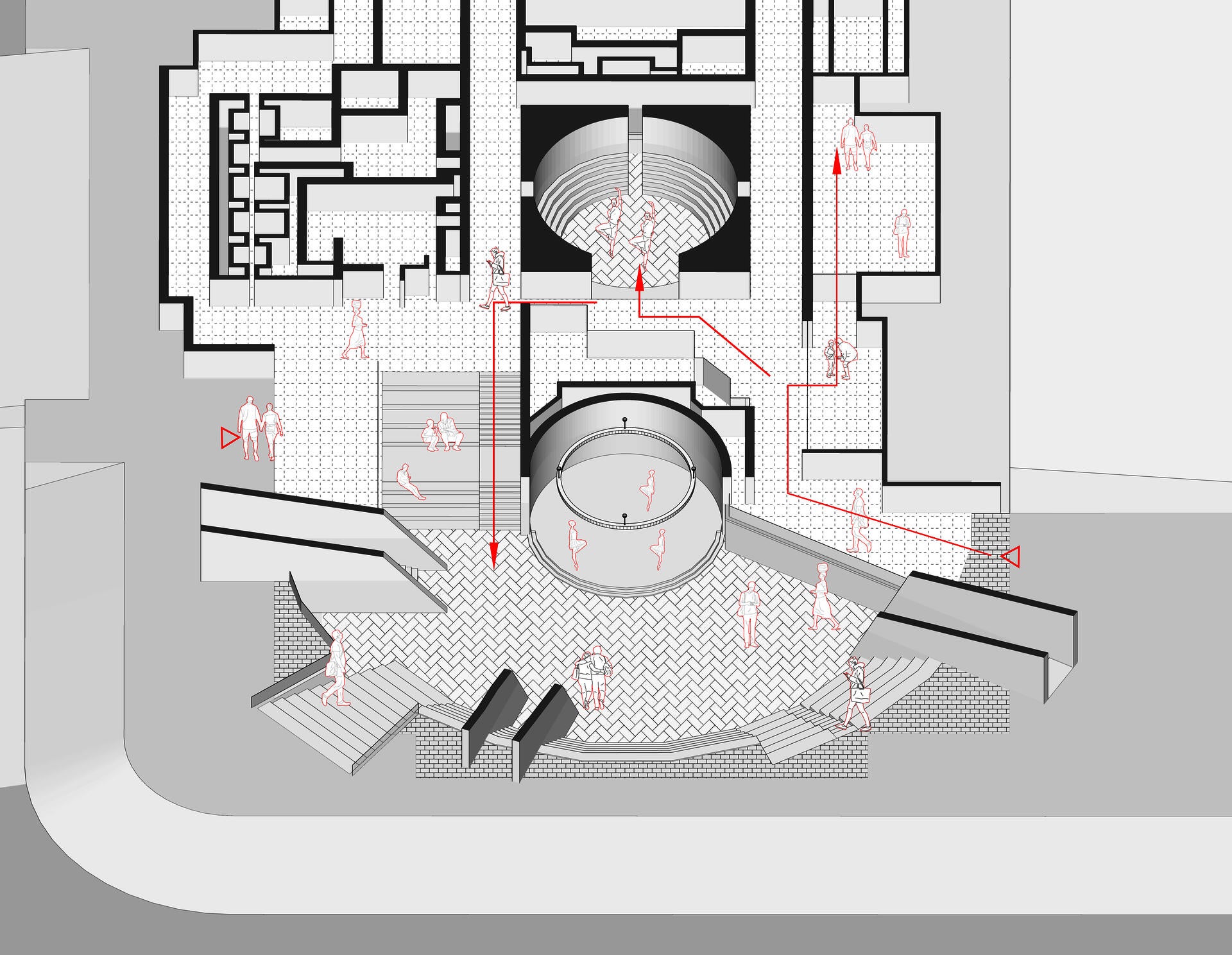 The entrance for people to enter the Third Chamber and the circulation