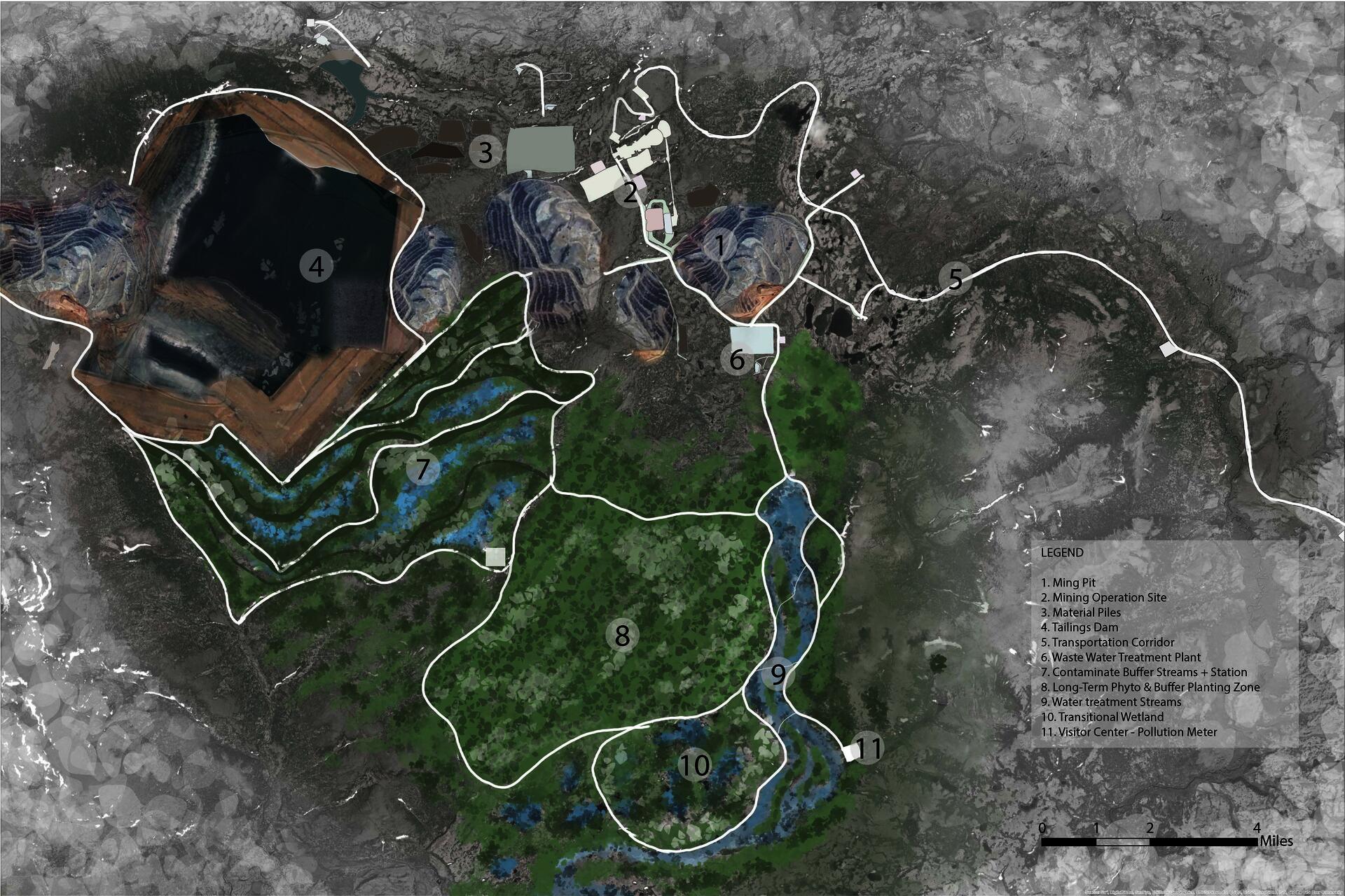 Master plan of mining site