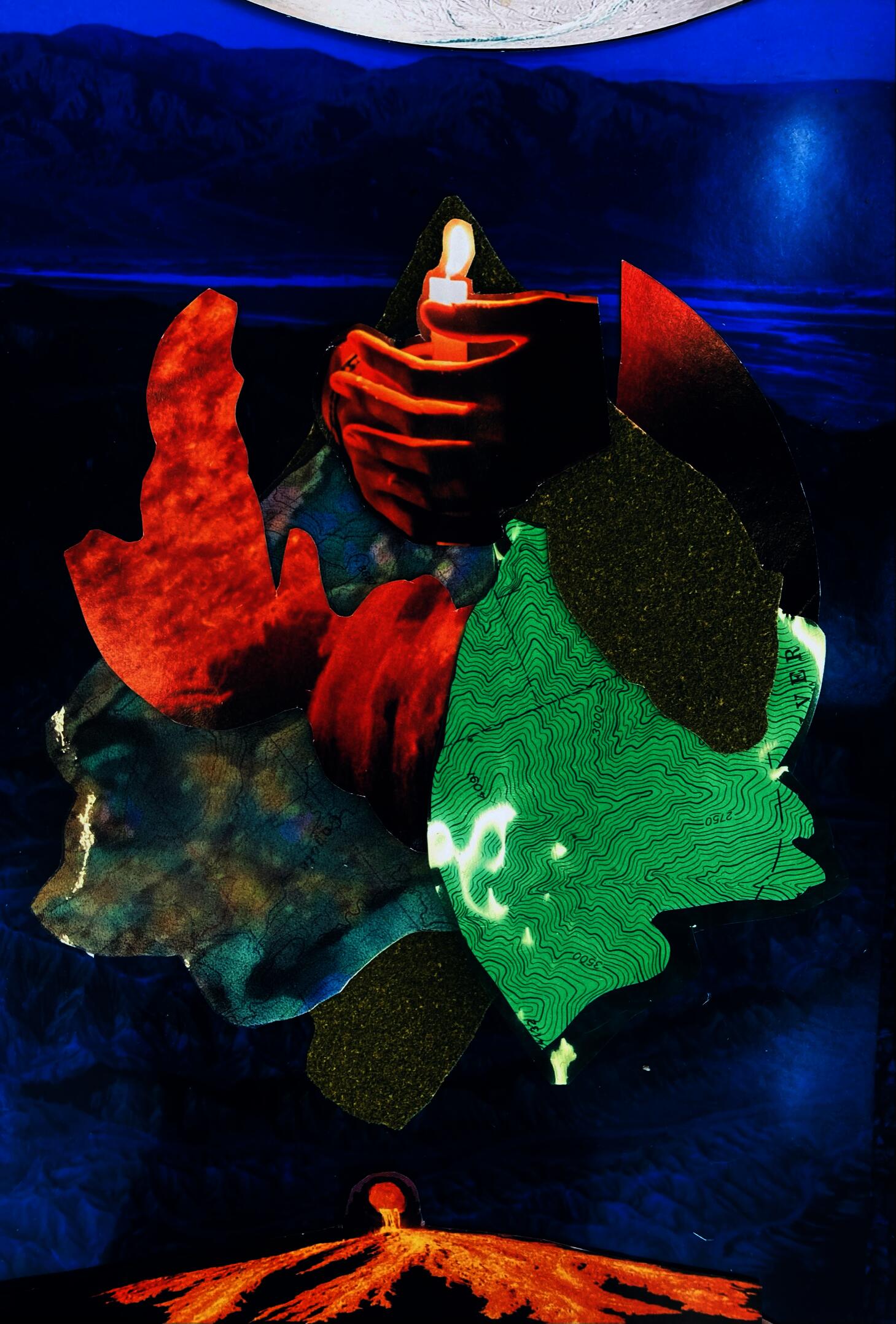 In a series of abstract collage works I explore cultural concepts of queer ecologies - focusing on eco-feminist topics of the transformative fluid body.