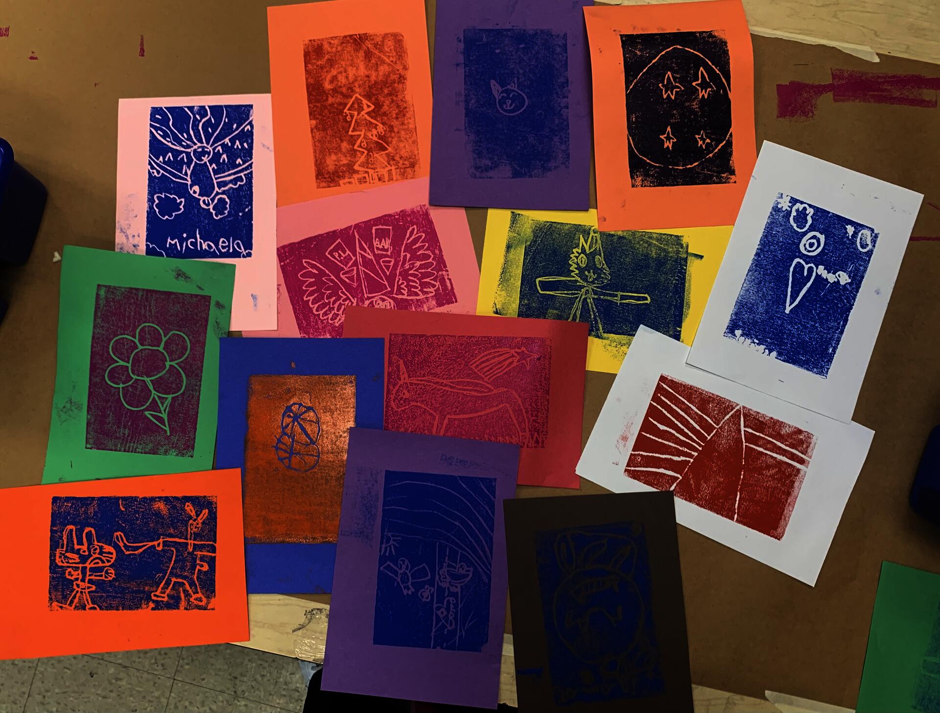 Various colored prints of personal logos 