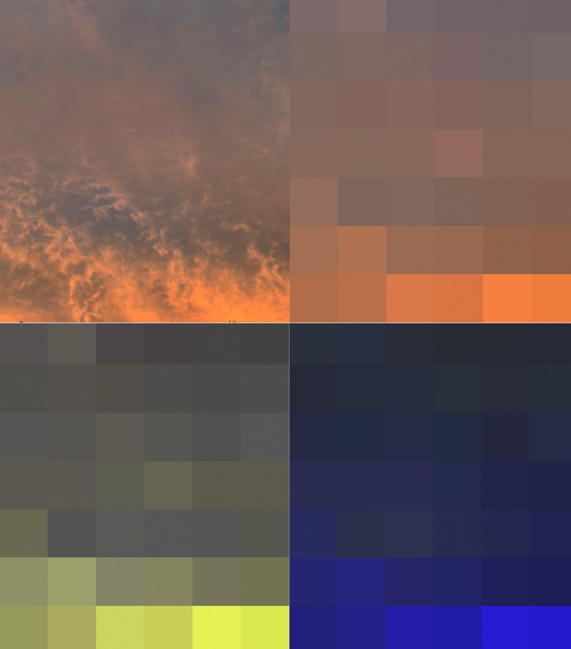 Grids that ombre like the image of the sky in 3 colorways.