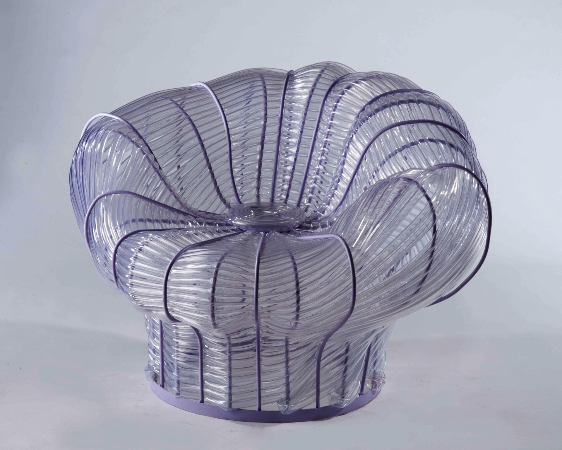 The Woven Mushroom is a single element that comes from the Mushroom Sitting System. Different from the Mushroom Sitting System project which is built digitally, the Woven Mushroom chair is a real physical project that is made by hand. The advantage of handmaking is that it allows me to explore more material combination possibilities and be more creative during the making process. The Woven Mushroom is a beautiful, unique, and experimental artwork.