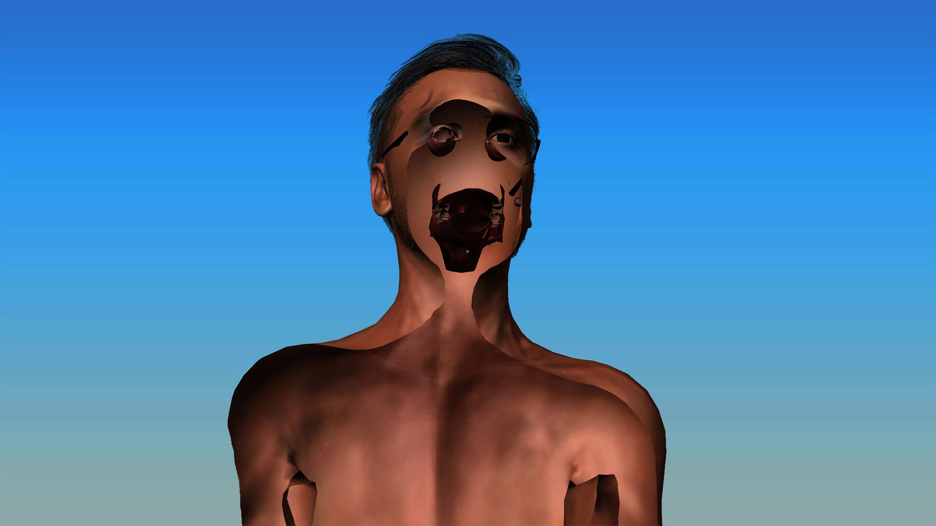 Simulated digital recreation of man