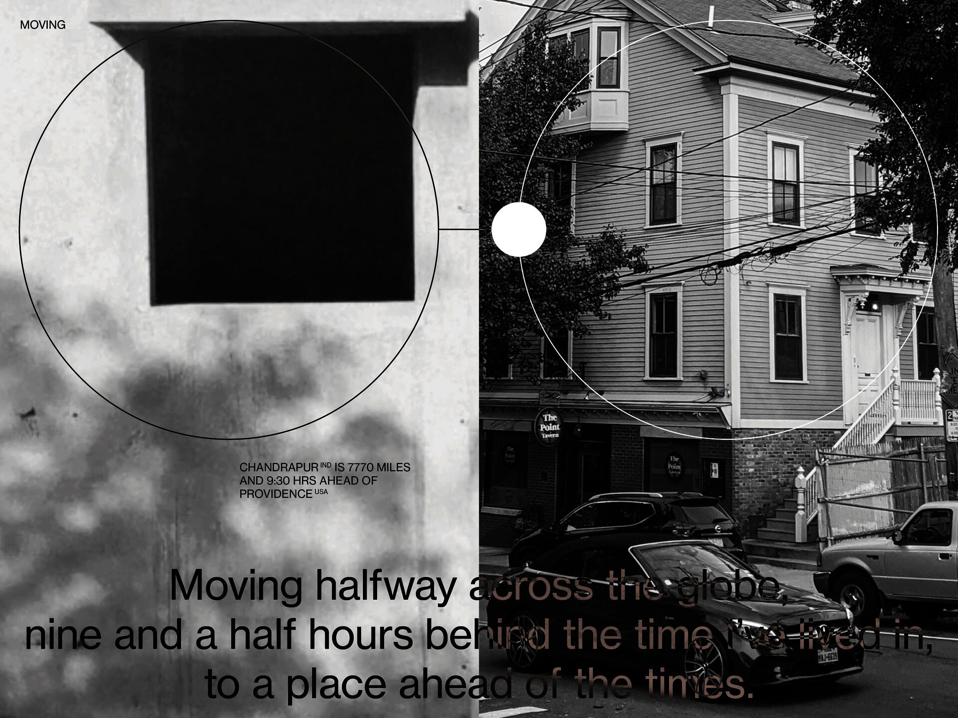 Text on a picture of two cities talking about about the idea of moving.