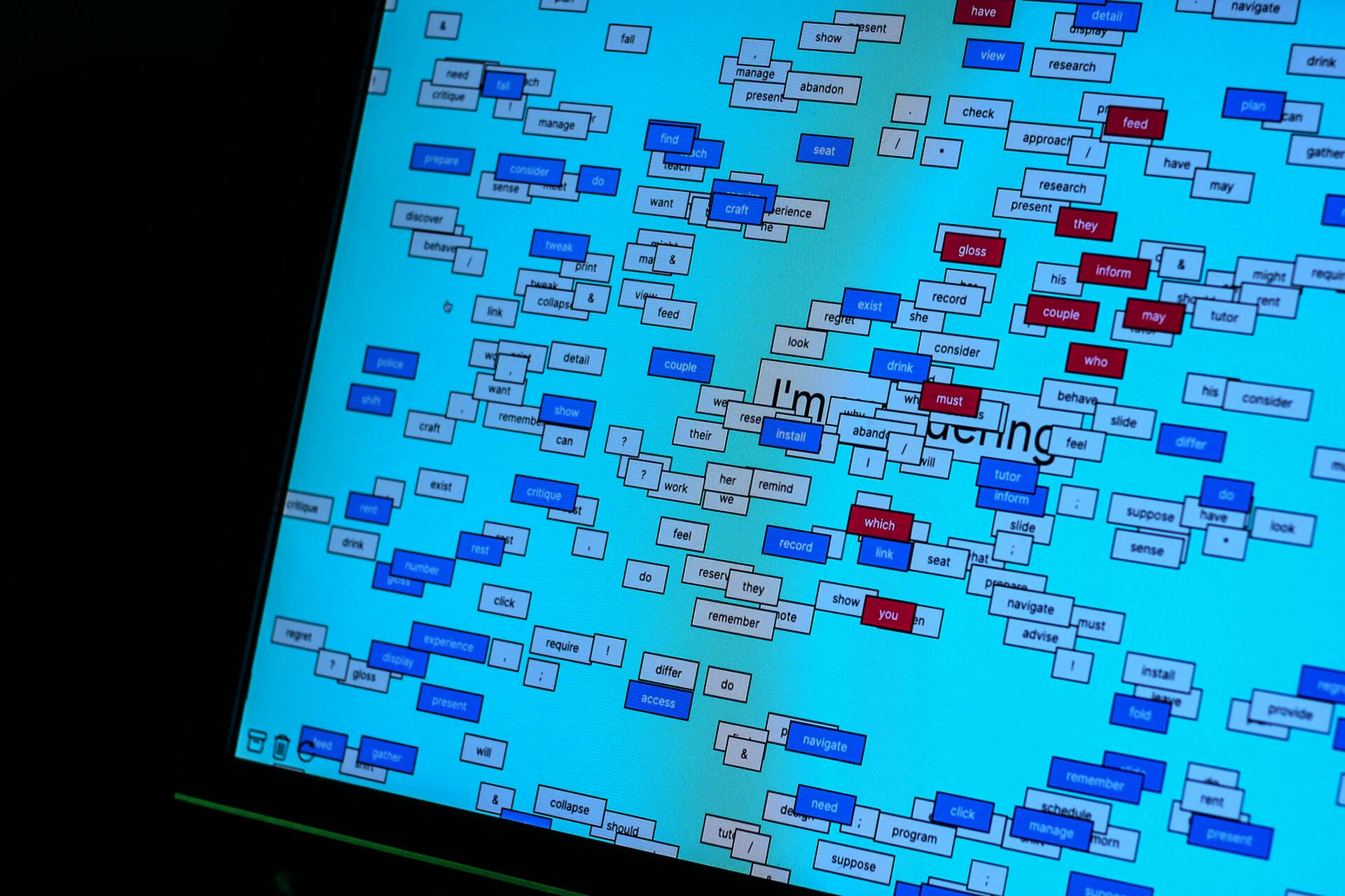 computer screen with boxes